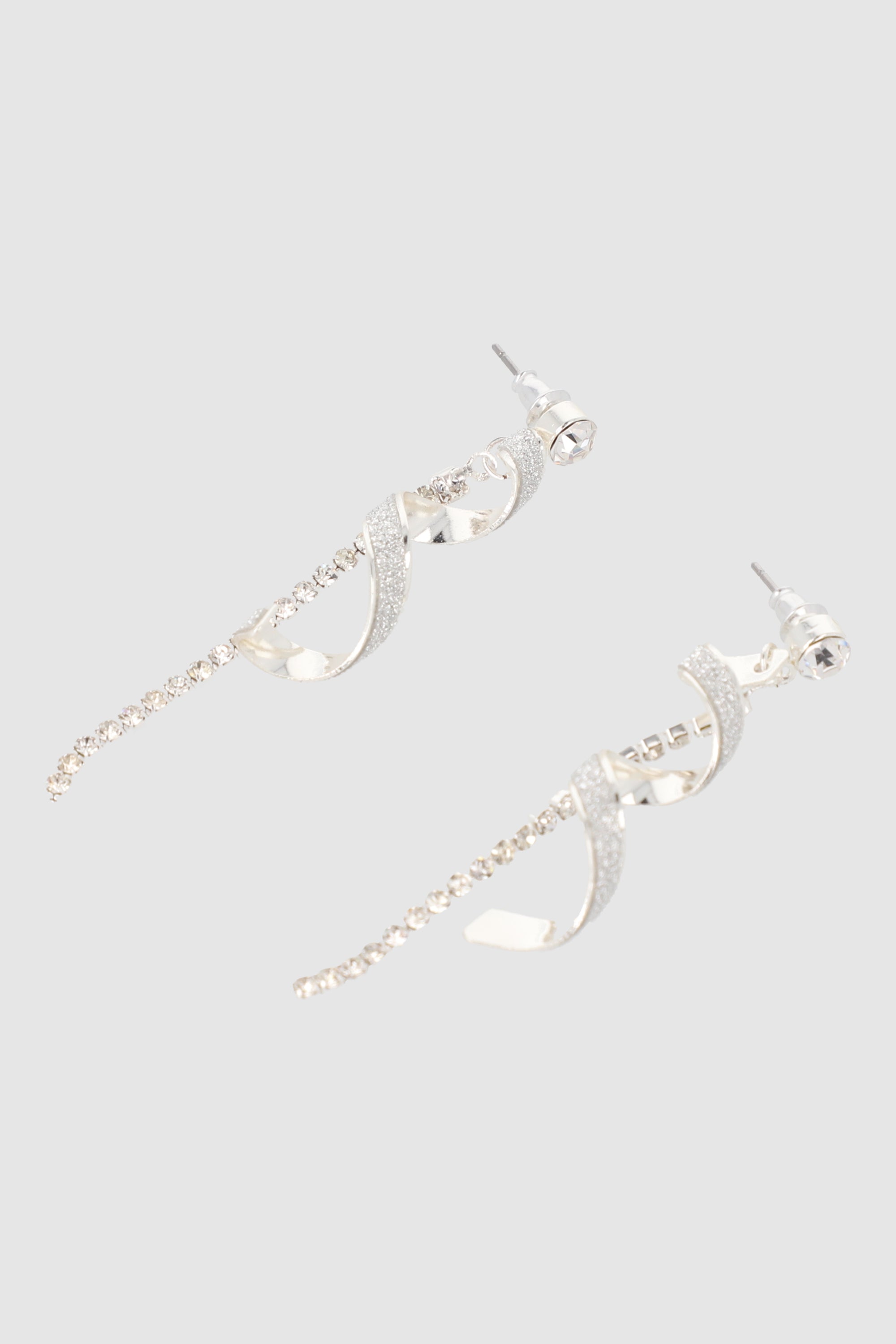 Aretes remolino glitter brillos PLATA