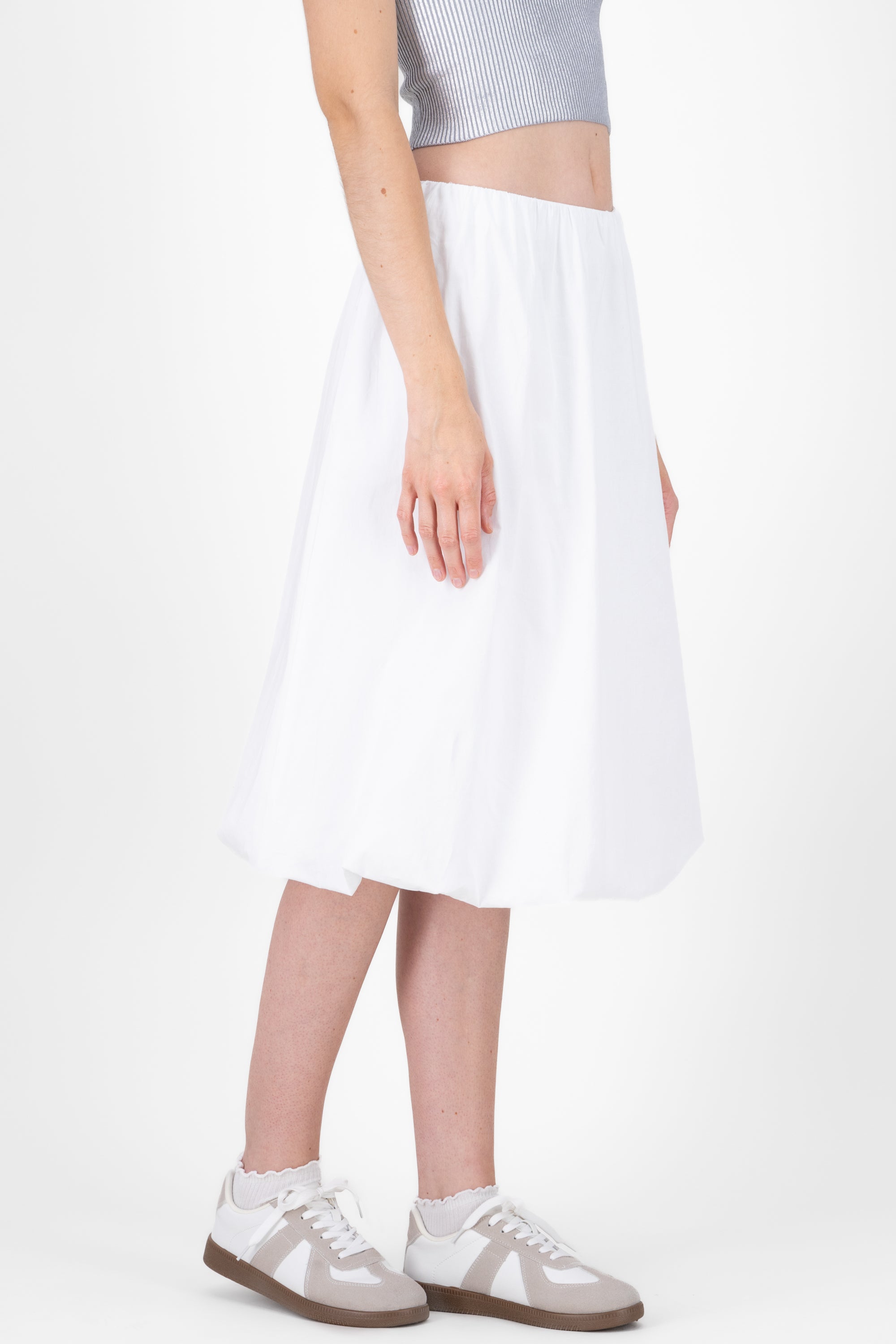 Falda midi efecto burbuja Hypsters BLANCO