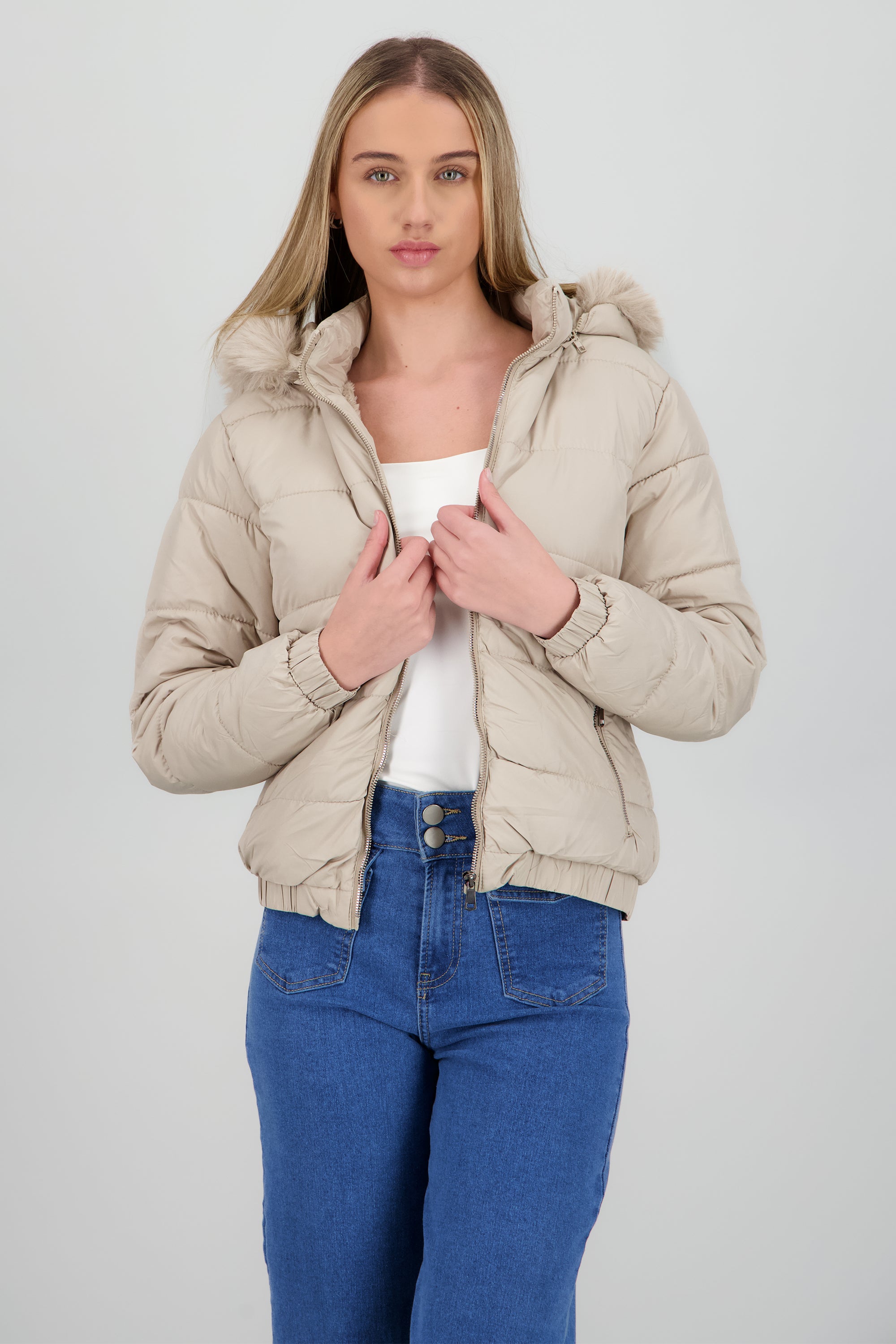 Chamarra capitonada TAUPE