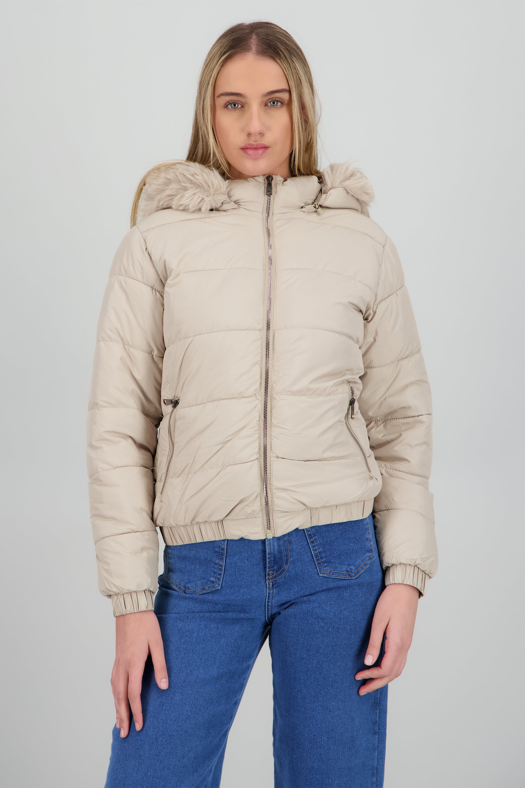 Chamarra capitonada TAUPE