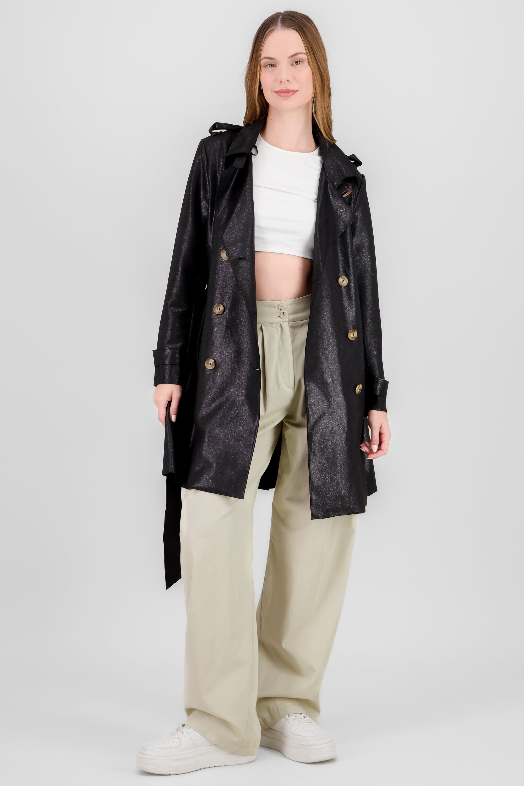 Gabardina lurex NEGRO