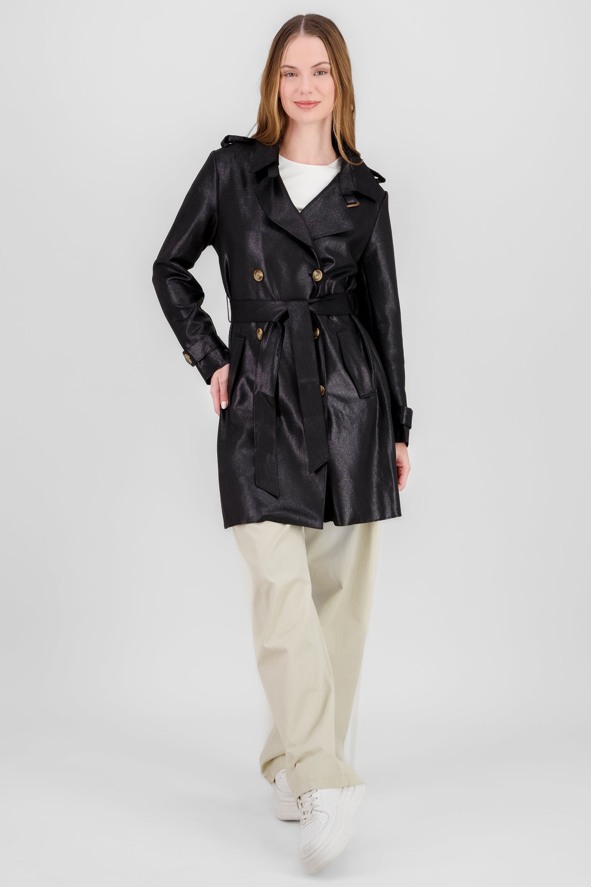 Gabardina lurex NEGRO