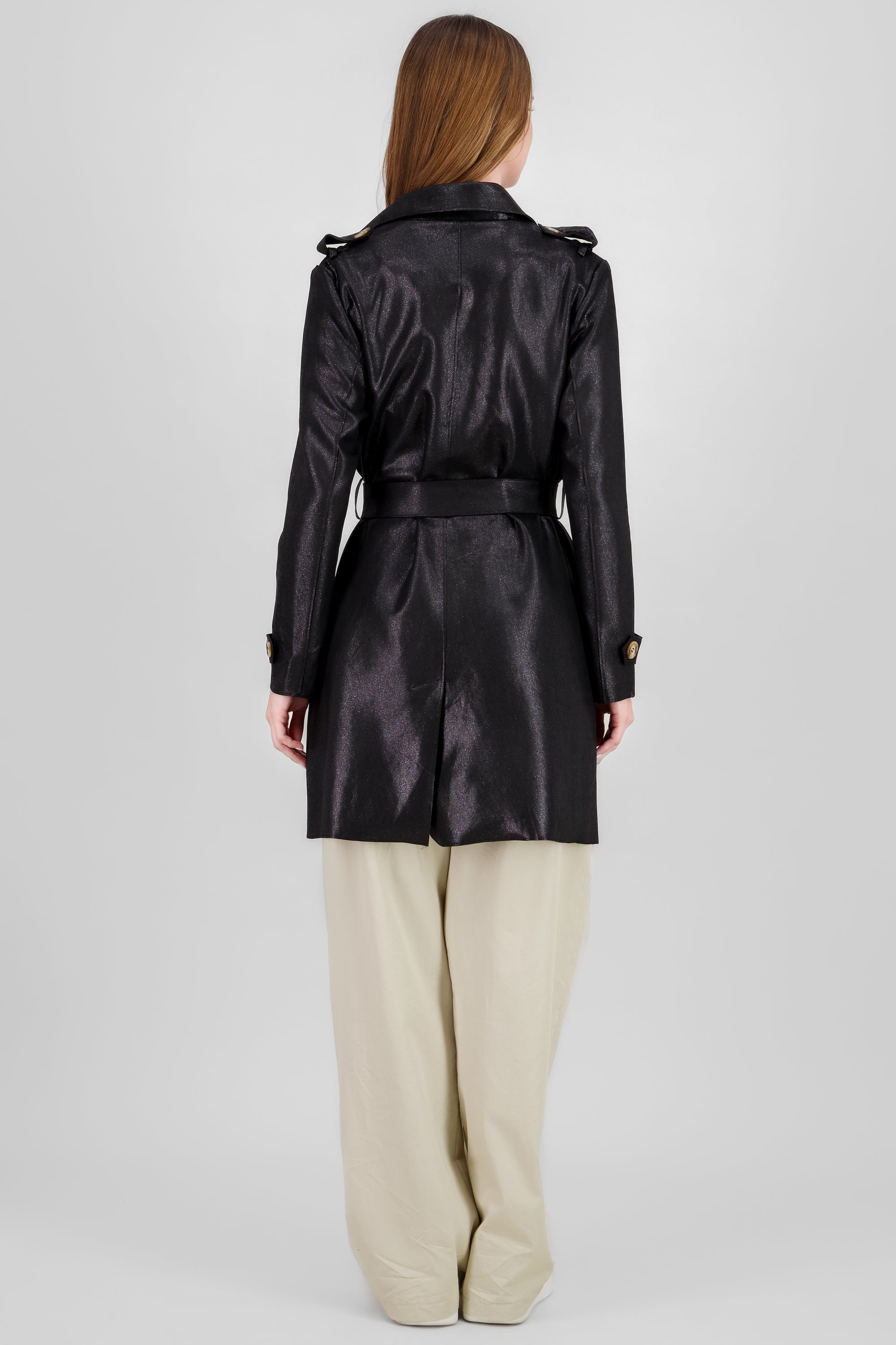 Gabardina lurex NEGRO