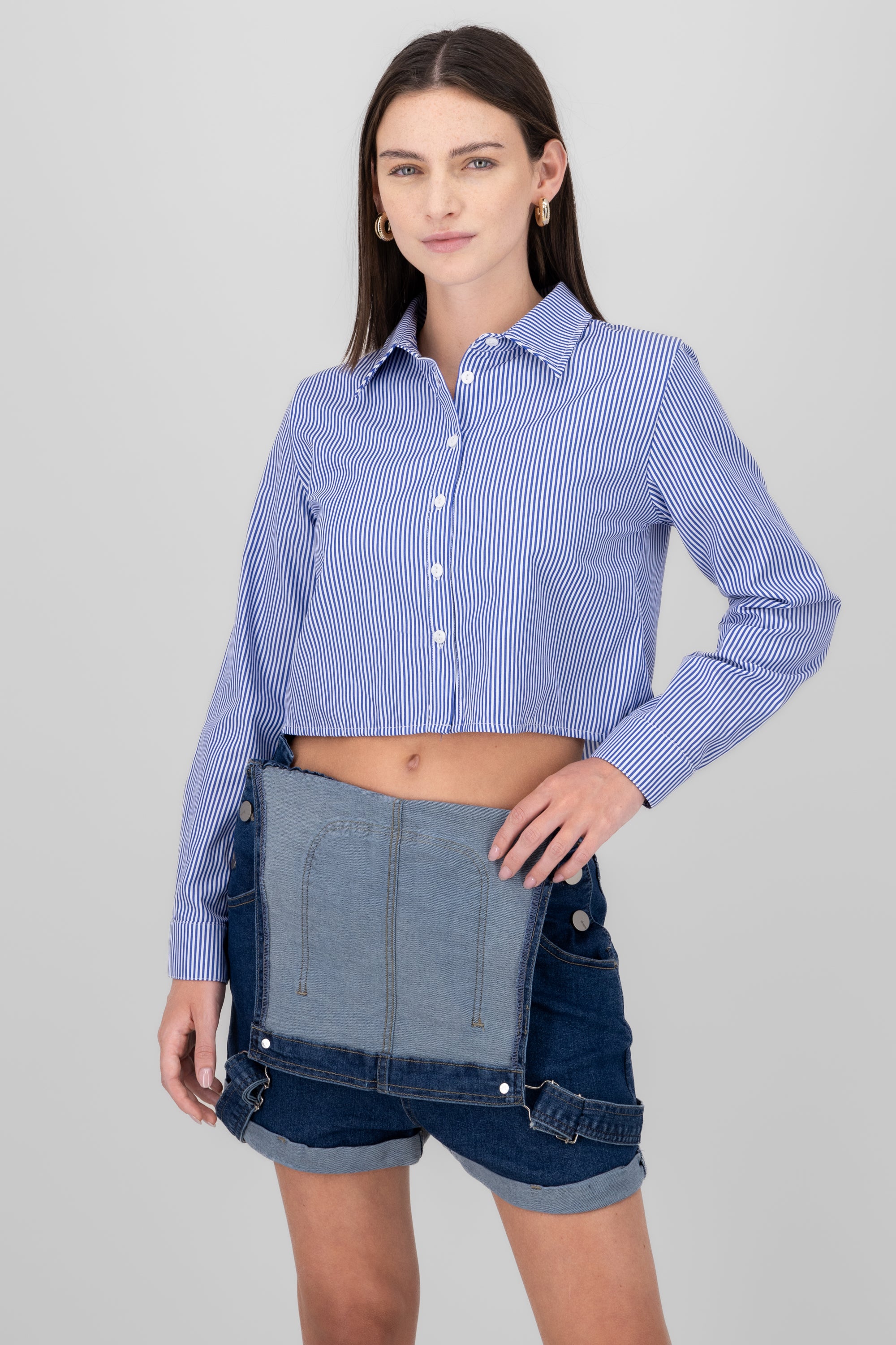 Camisa crop rayas MARINO COMBO