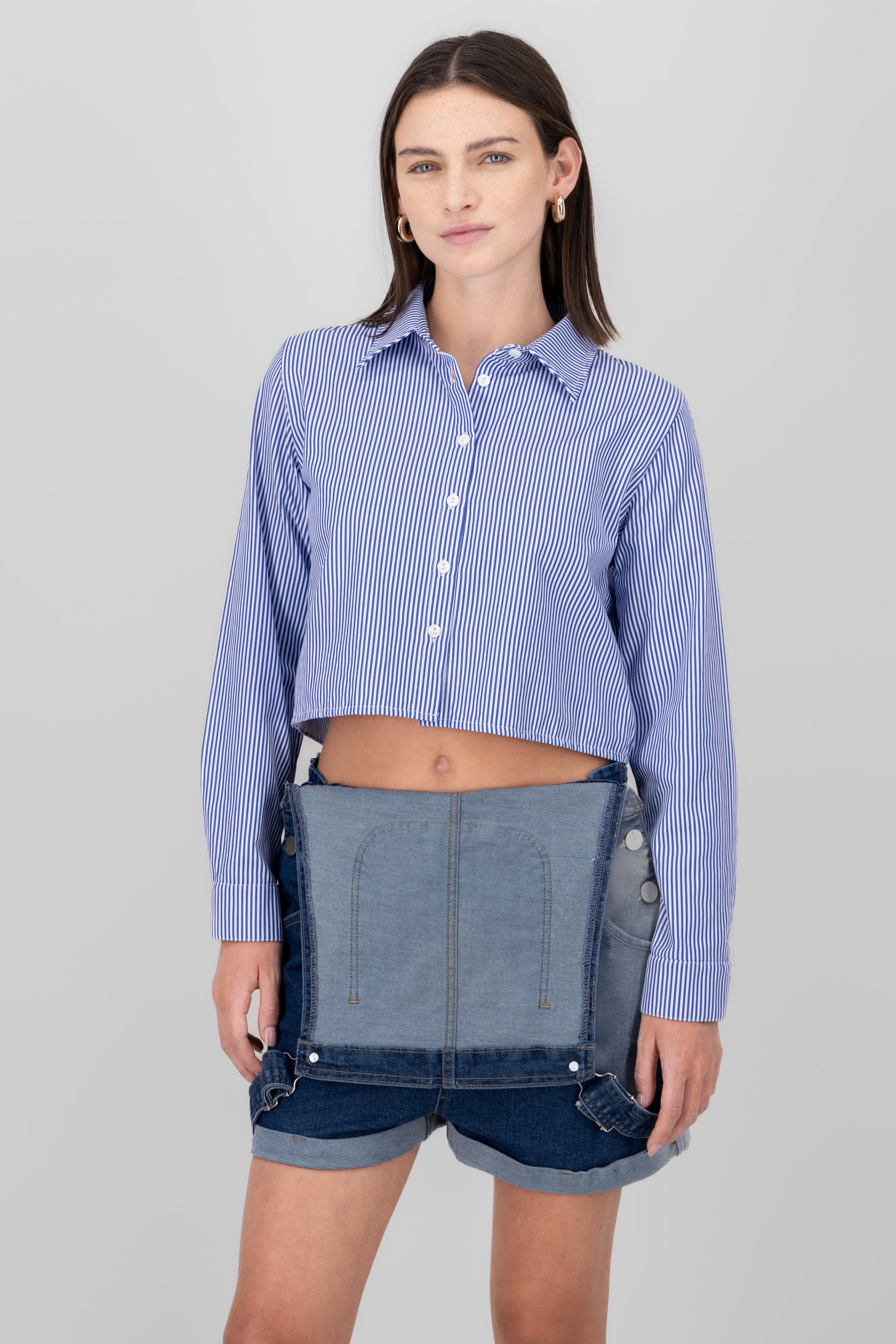 Camisa crop rayas MARINO COMBO