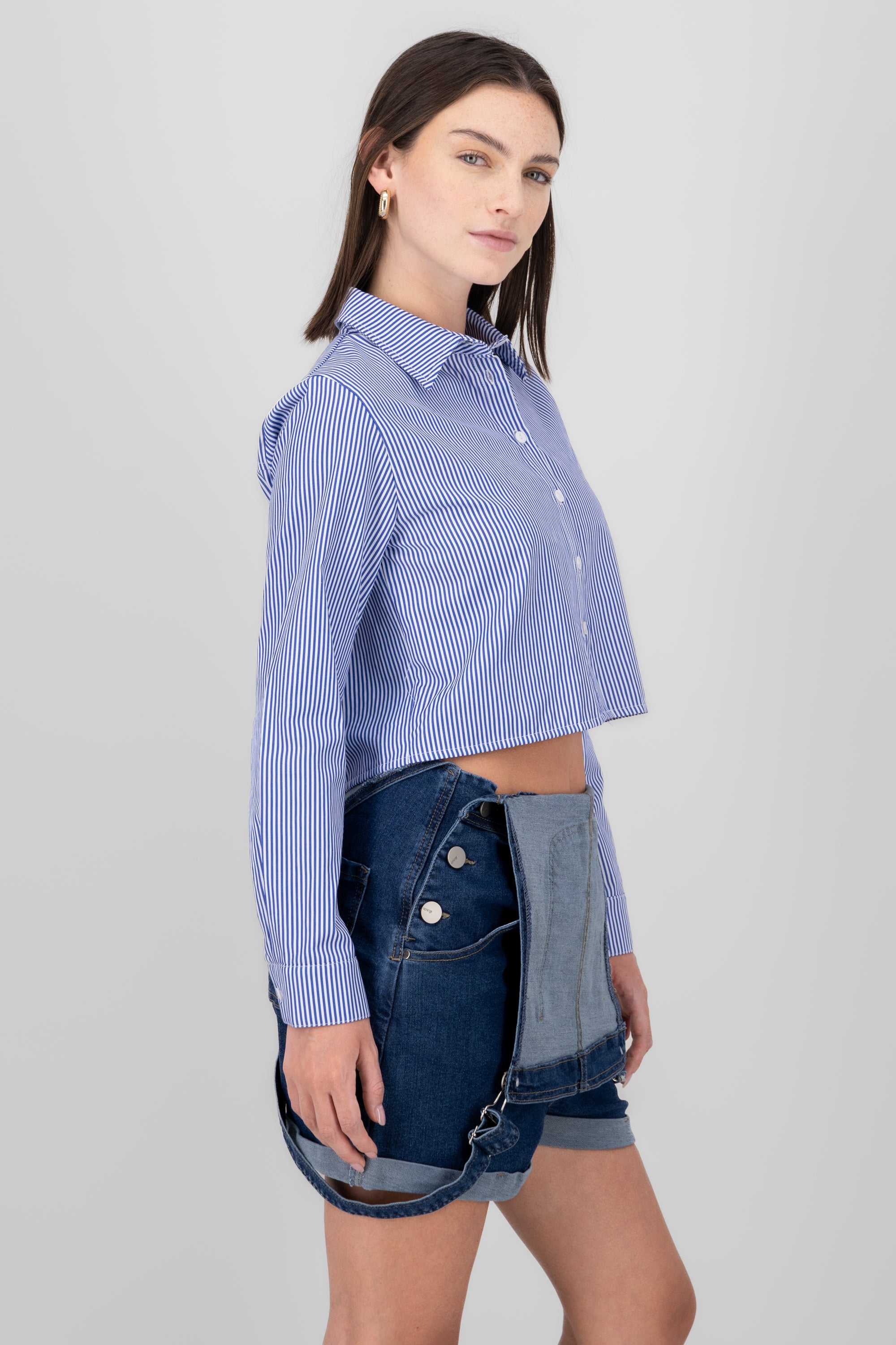 Camisa crop rayas MARINO COMBO