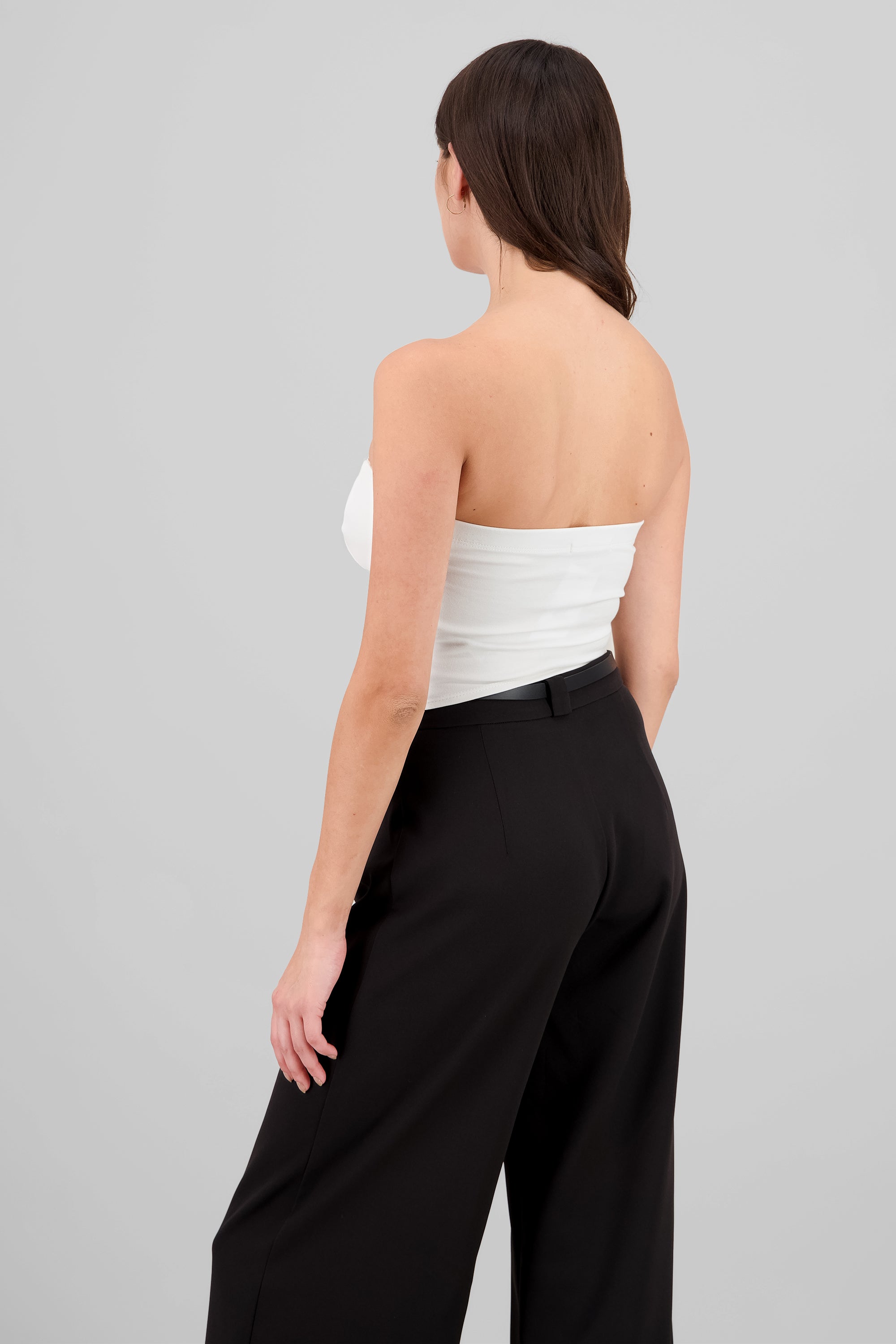 Top strapless detalle moños BLANCO COMBO