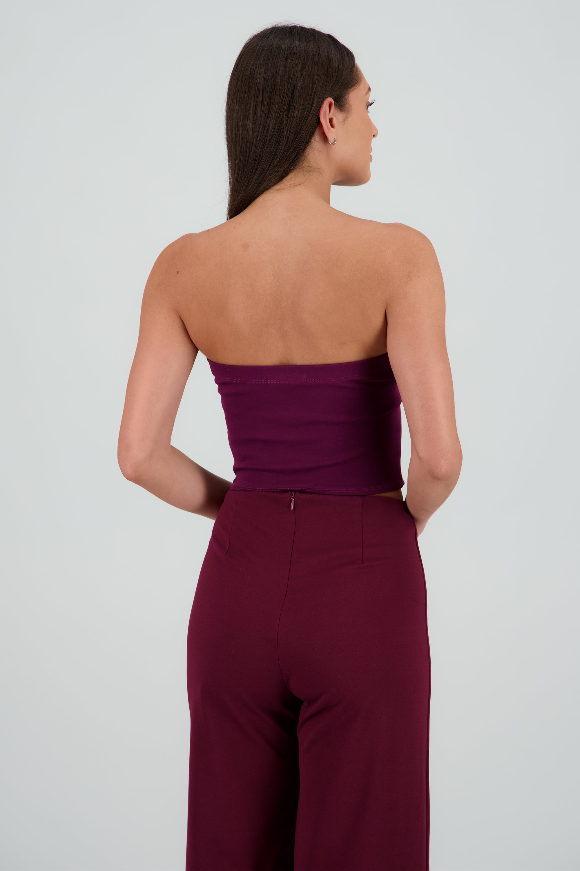 Top strapless detalle moños