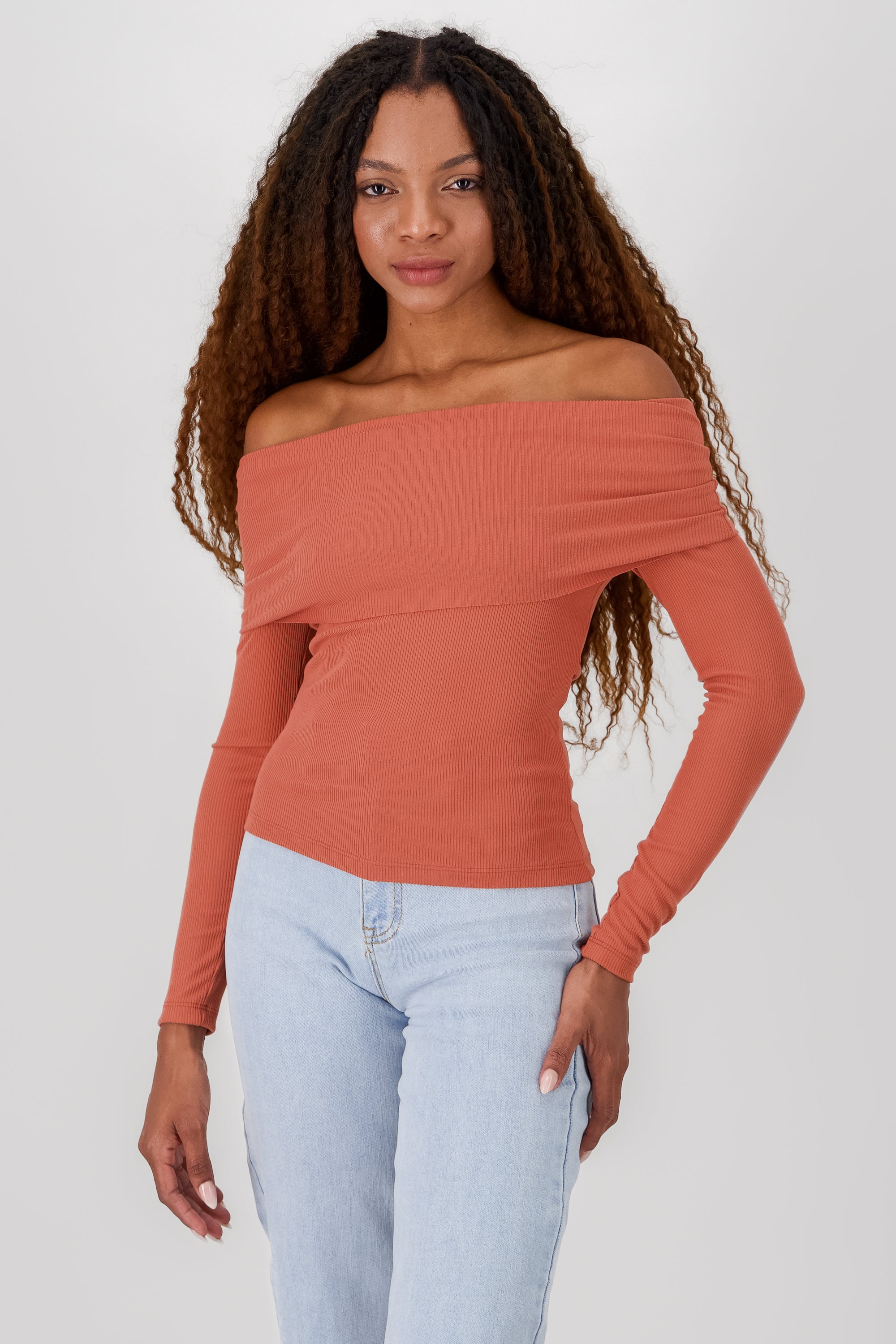 Top rib off shoulder LADRILLO