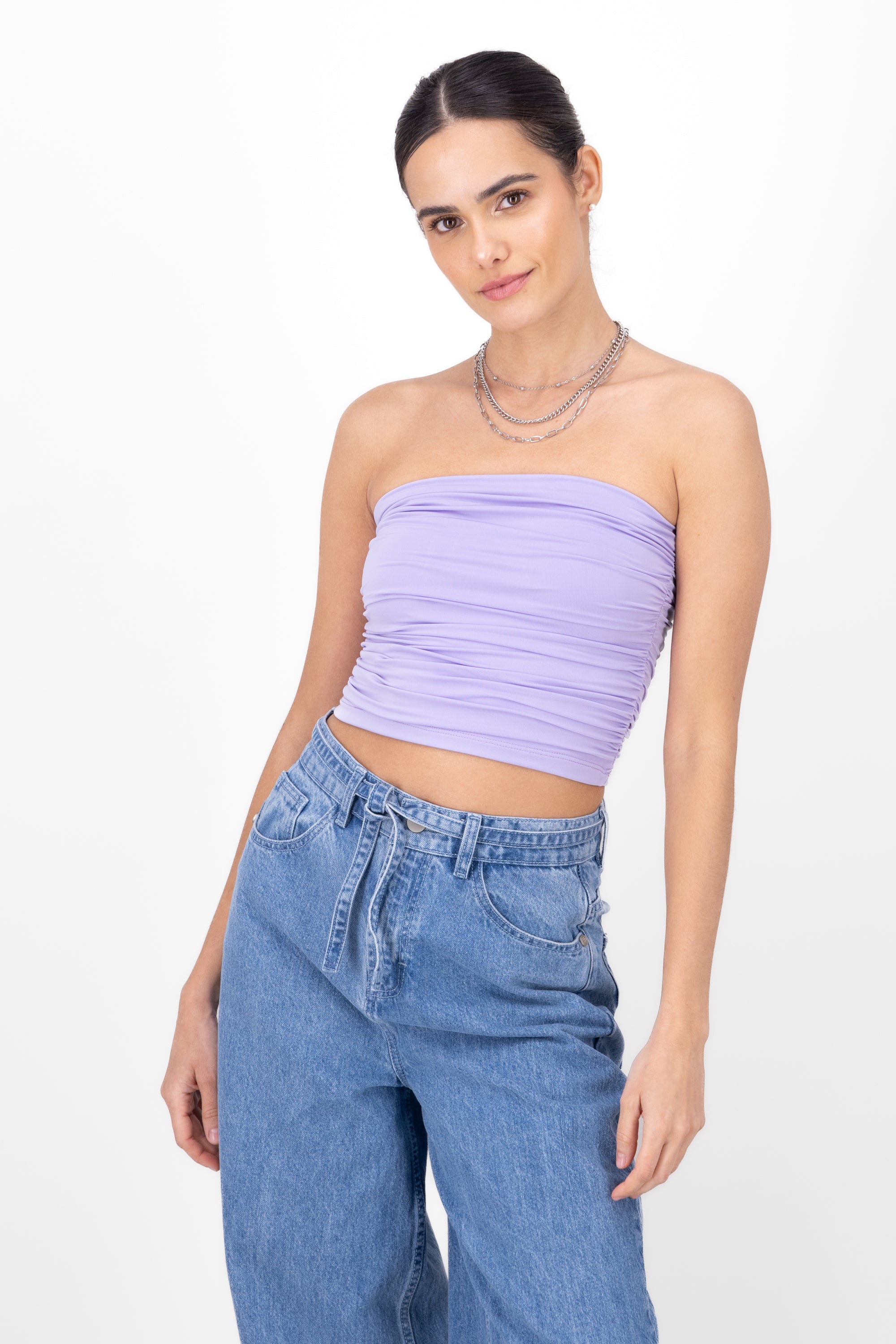 Top strapless drapeado LILA