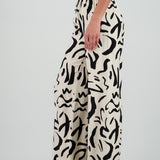 Pantalon fluido detalle estampado