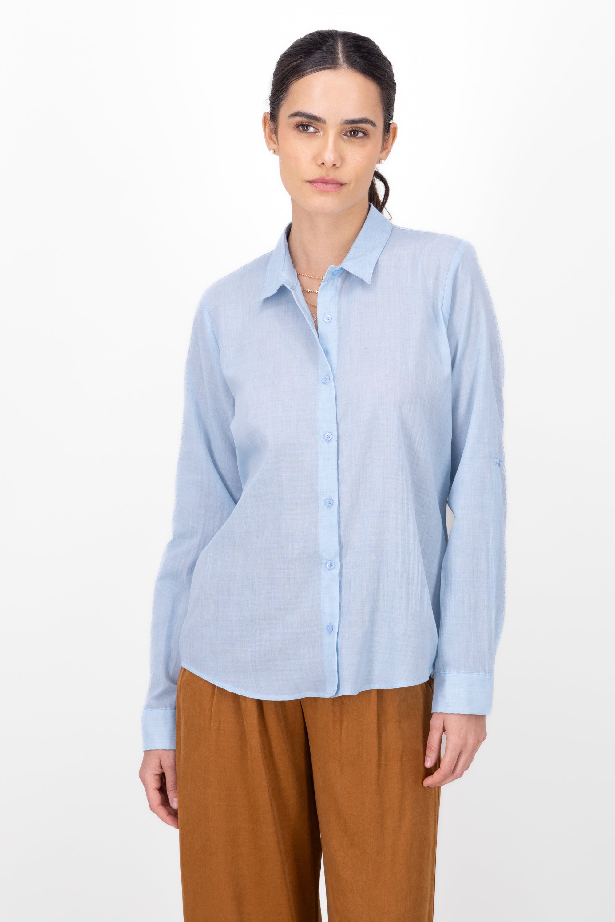 Camisa amplia lisa AZUL