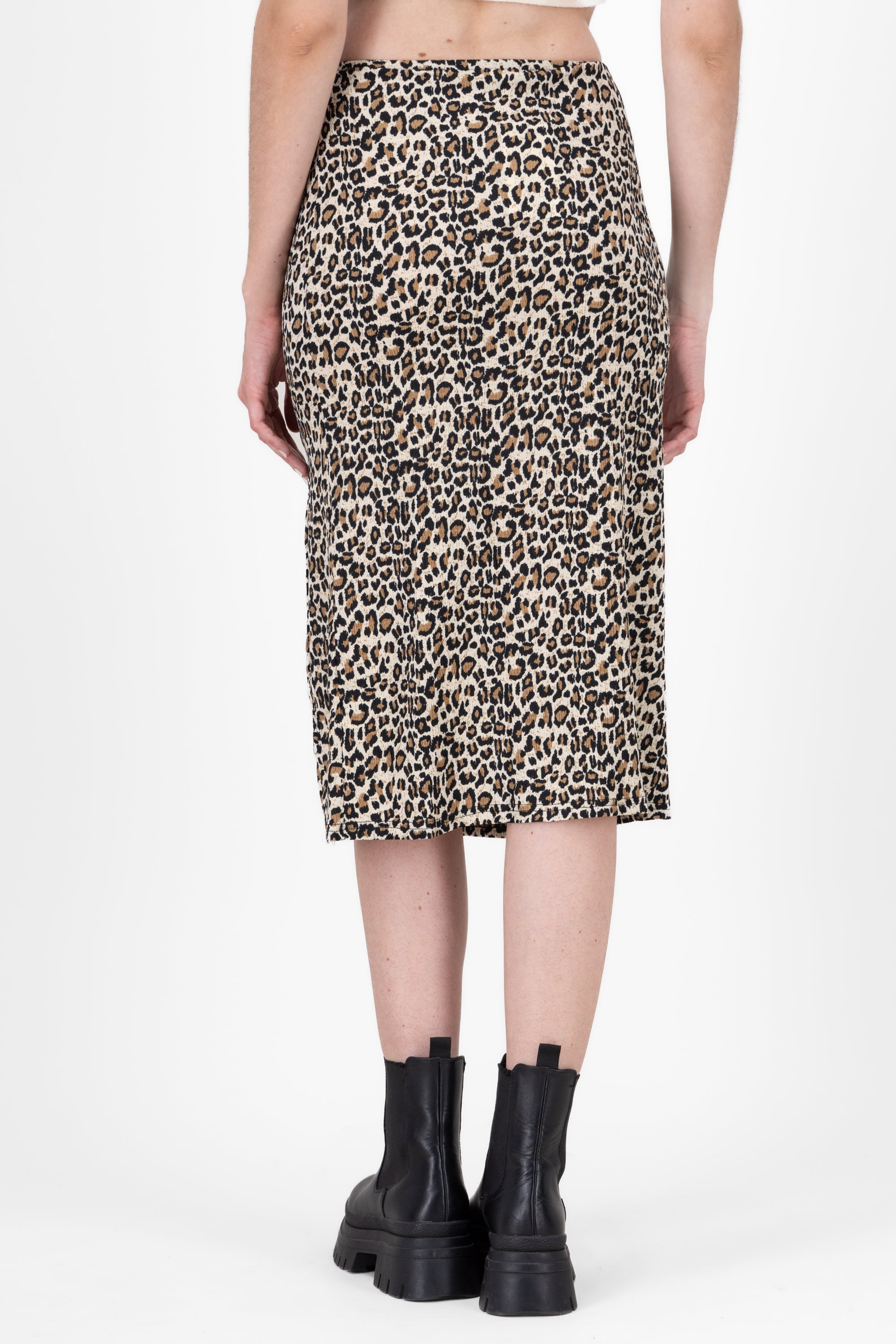 Falda midi animal print abertura CAFE COMBO