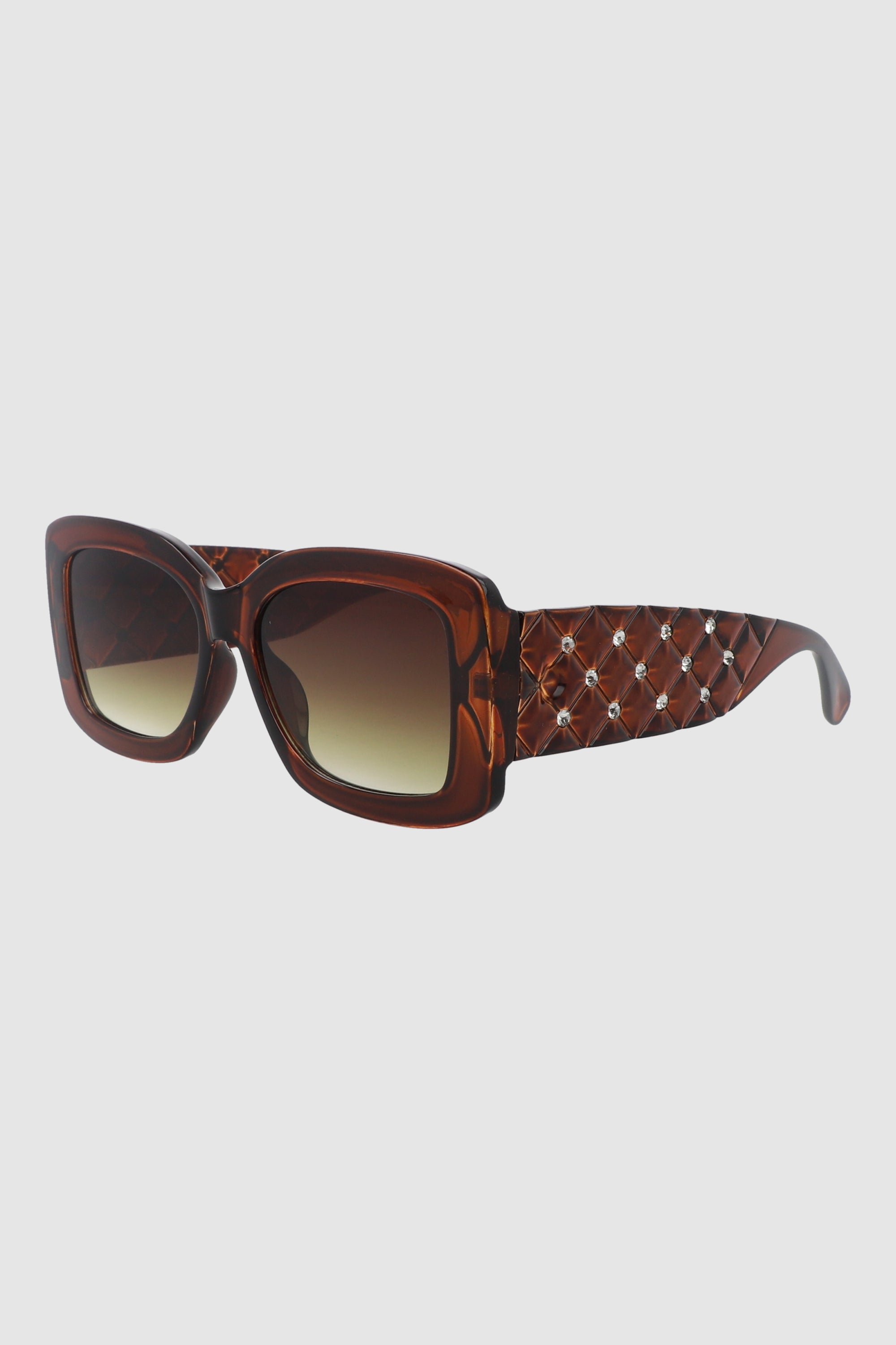 Lentes oversize brazo capitonado CAFE