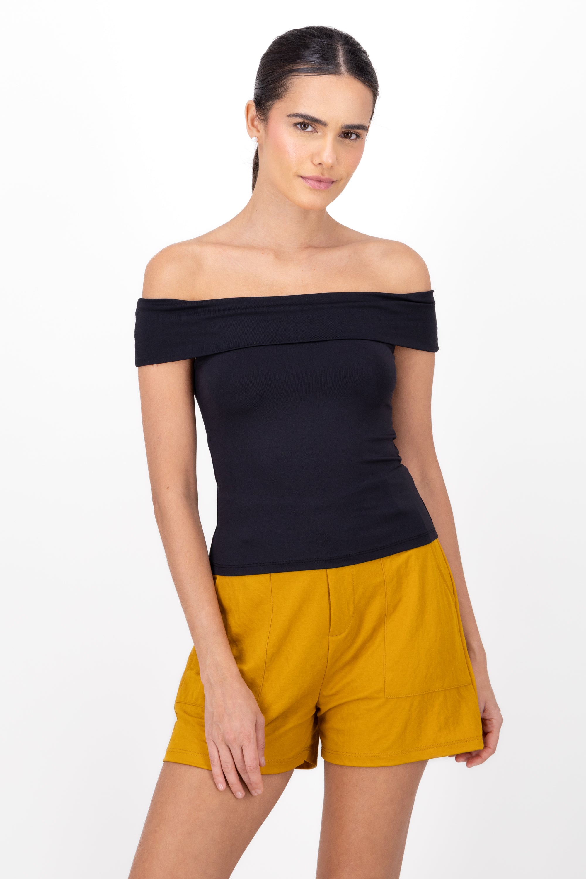 Top strapless liso NEGRO