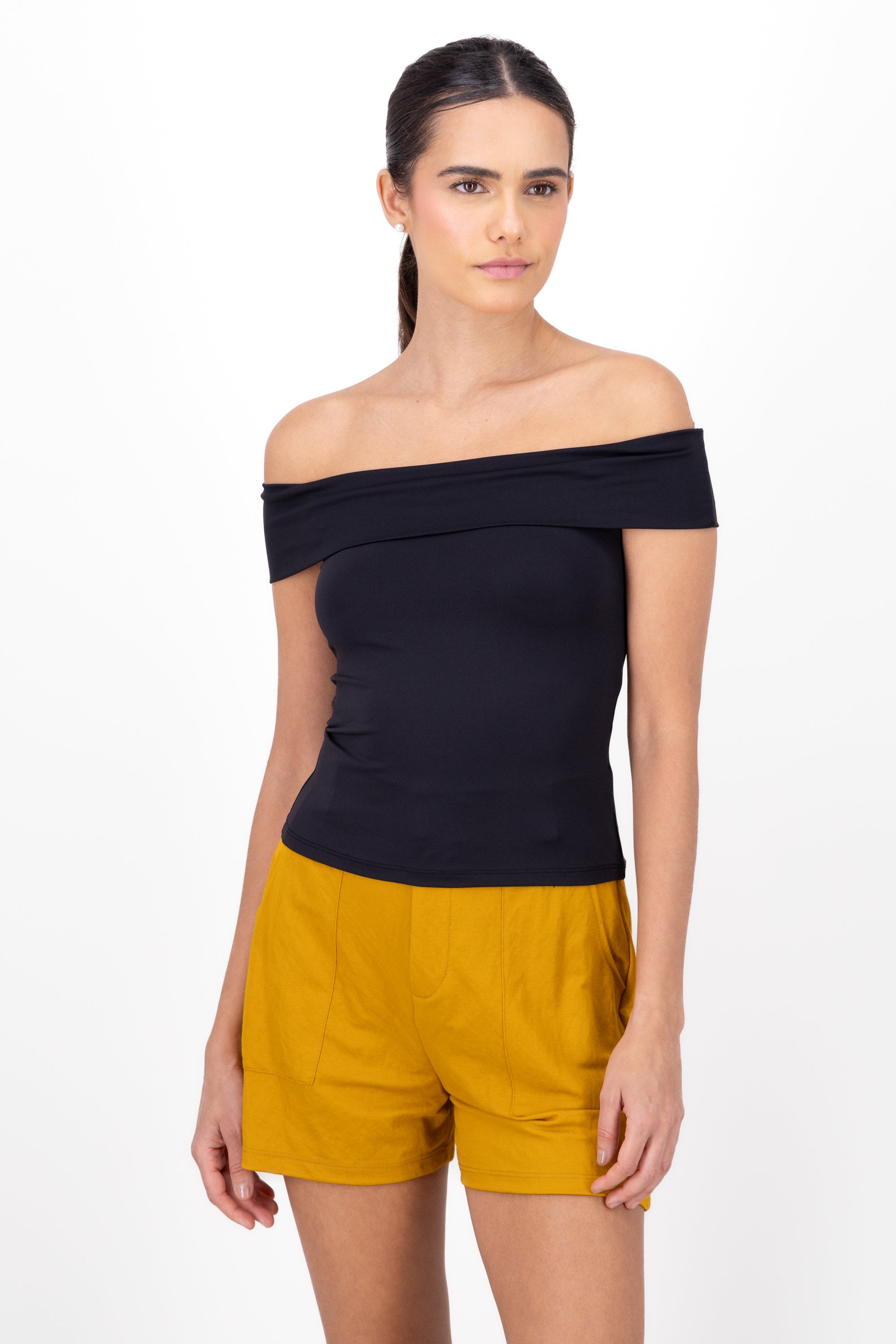 Top strapless liso NEGRO