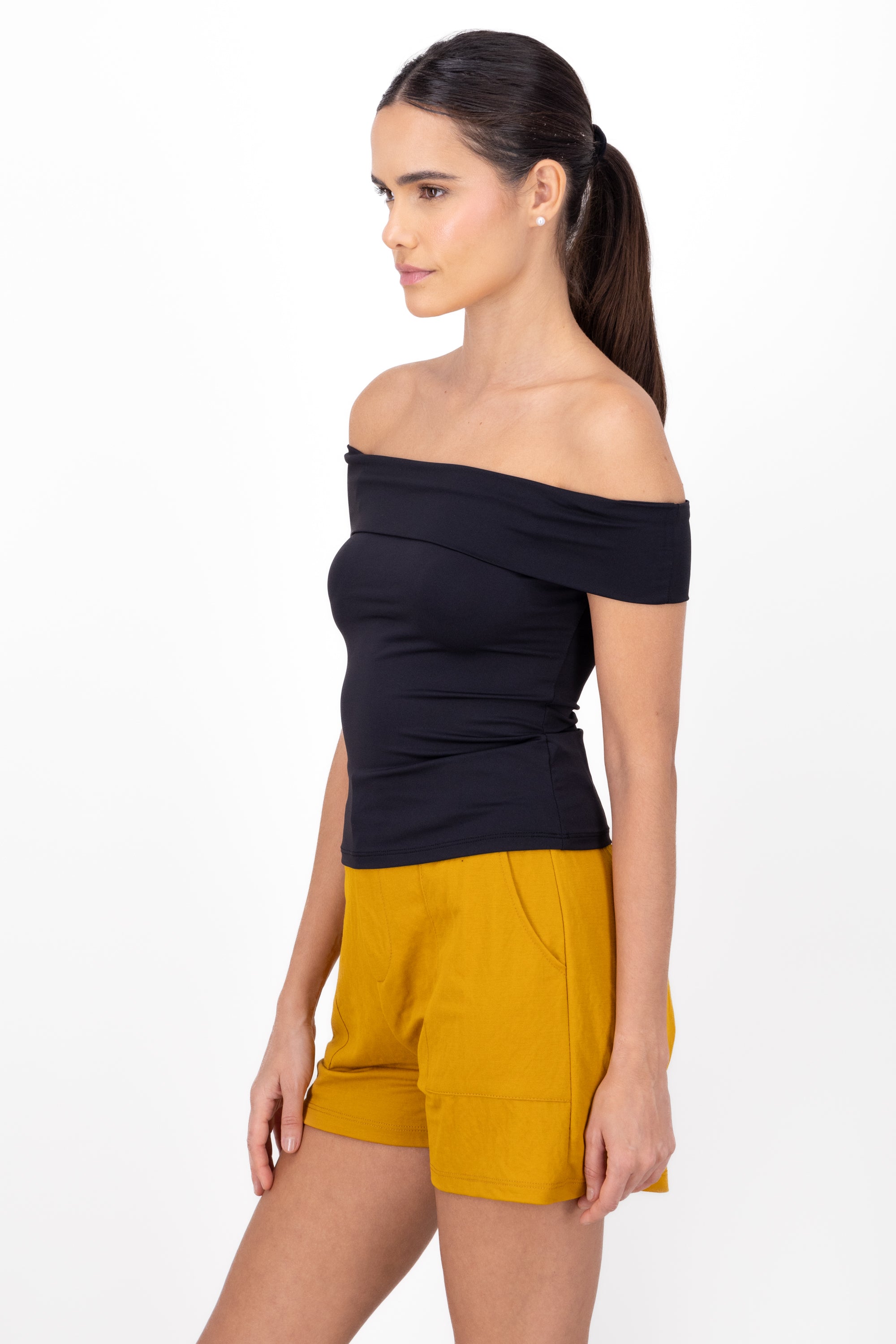 Top strapless liso NEGRO