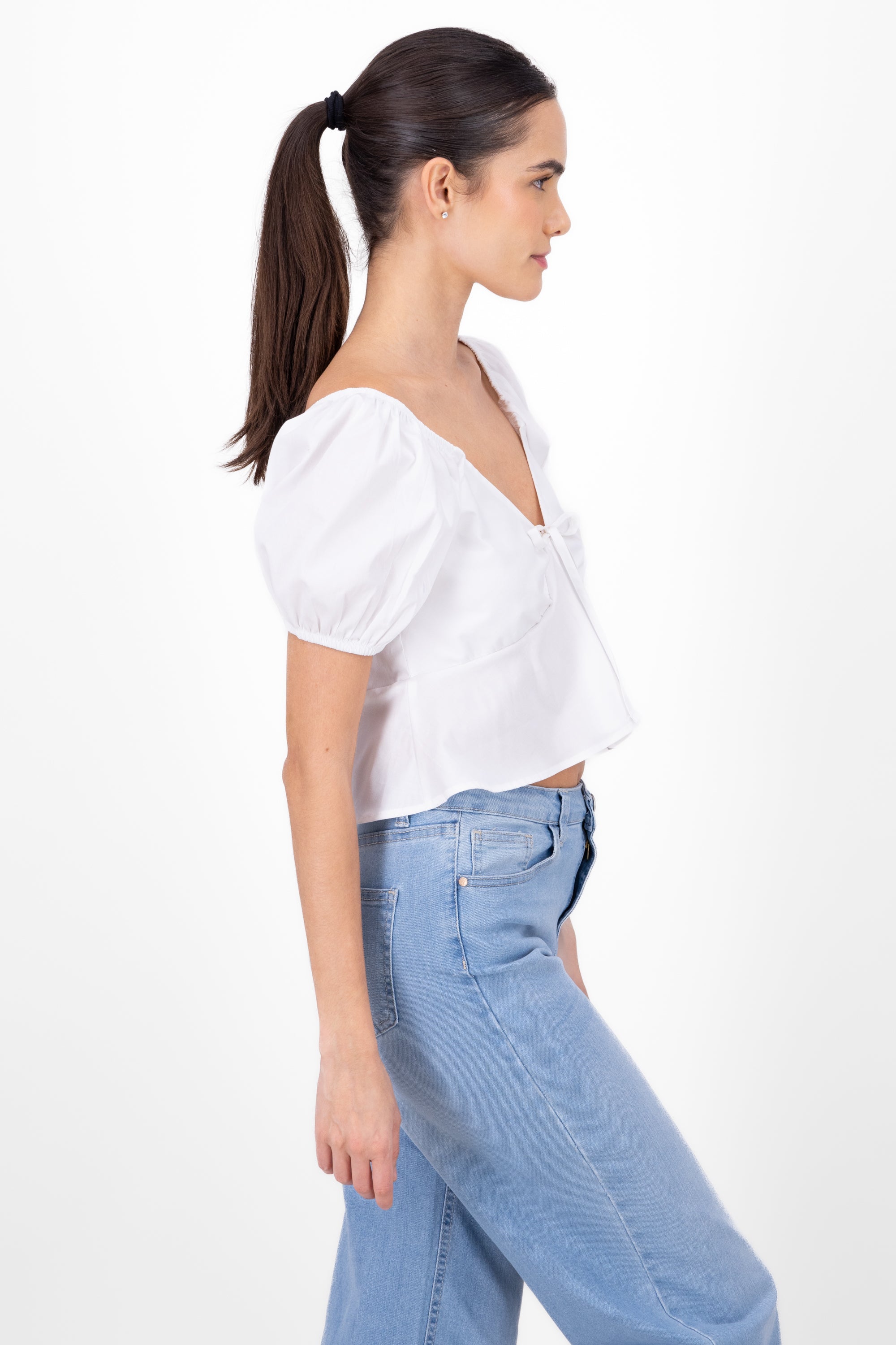 Blusa mangas abullonadas BLANCO