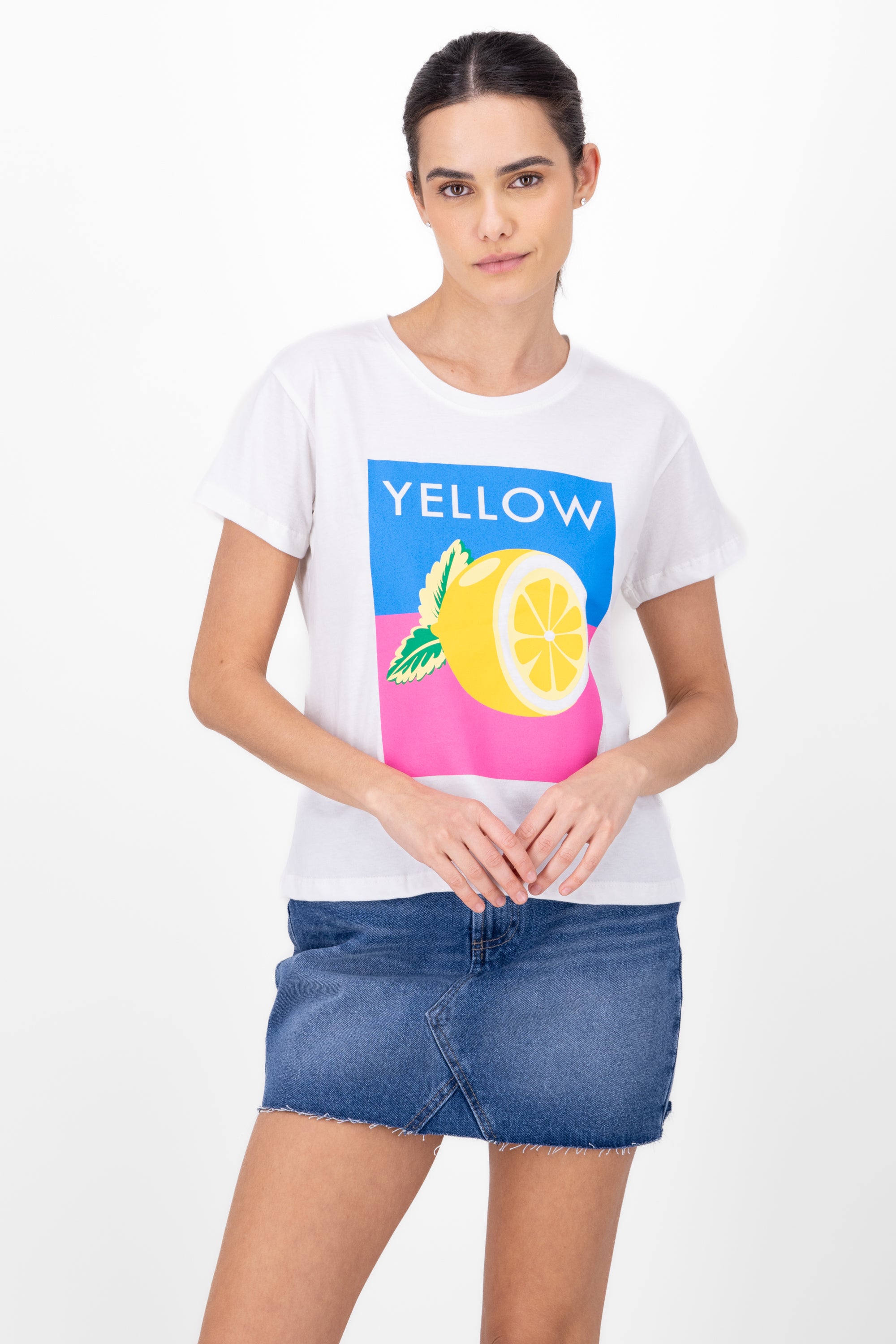 Playera estampado limon BLANCO