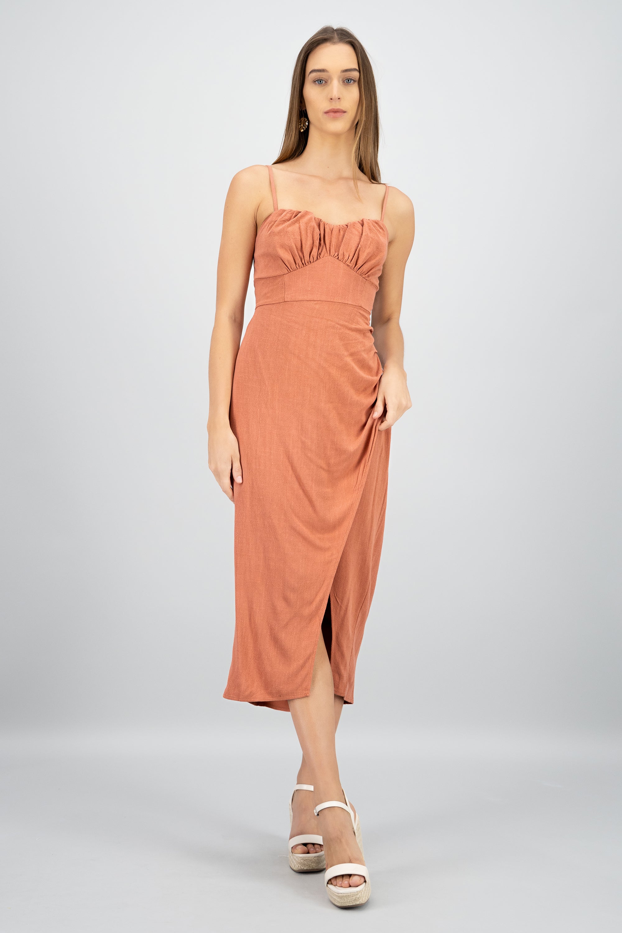 Vestido maxi tirantes LADRILLO