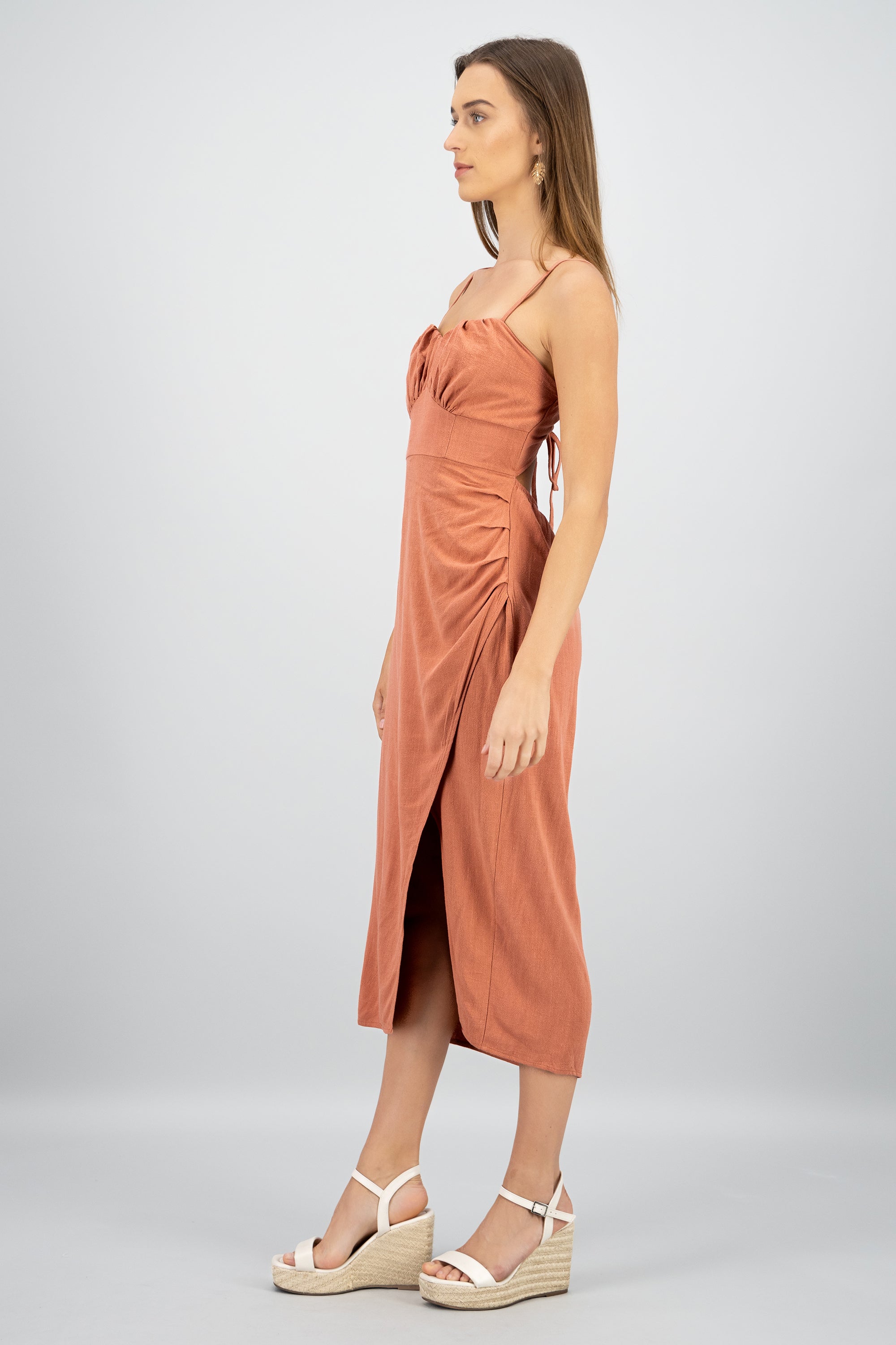 Vestido maxi tirantes LADRILLO