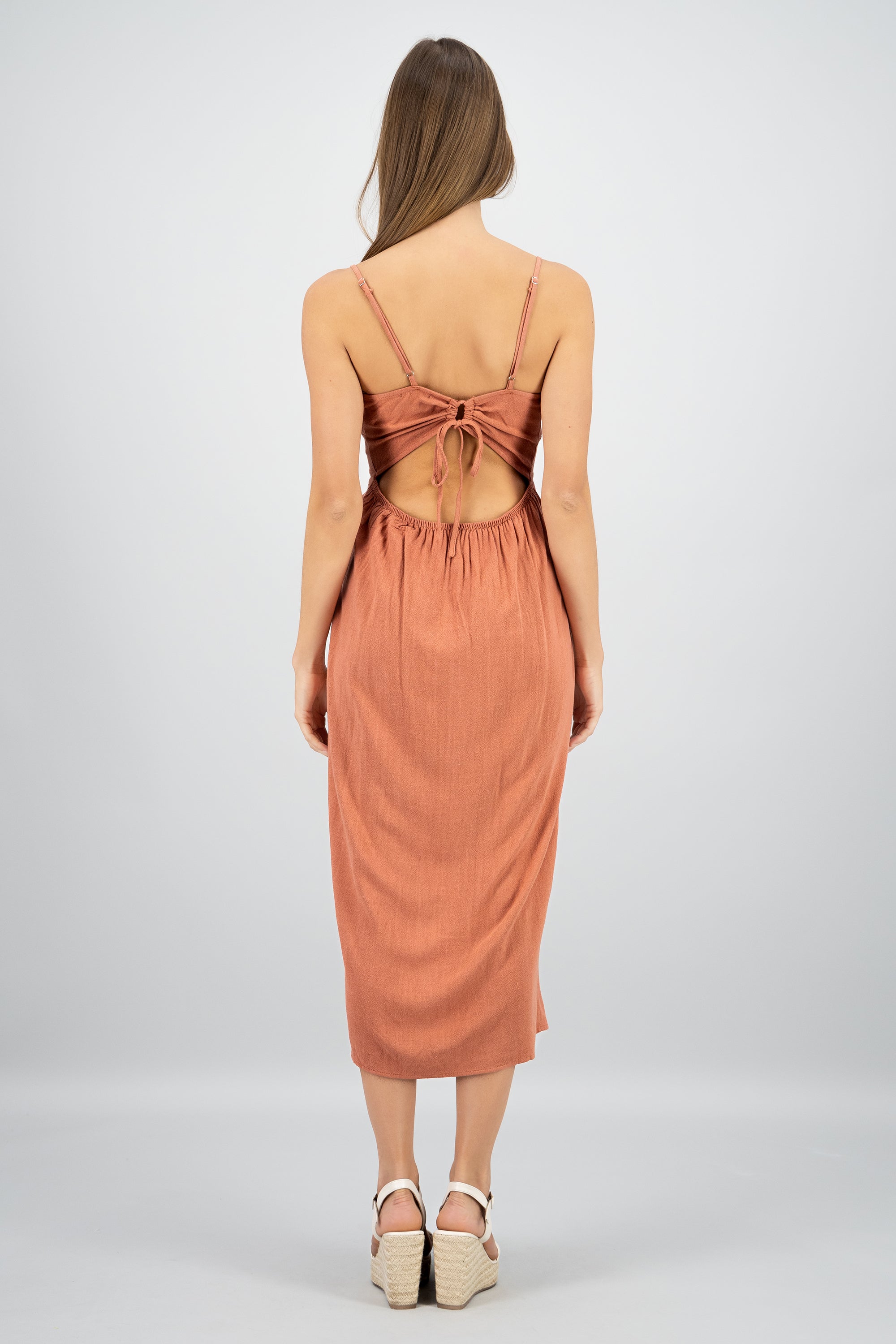 Vestido maxi tirantes LADRILLO