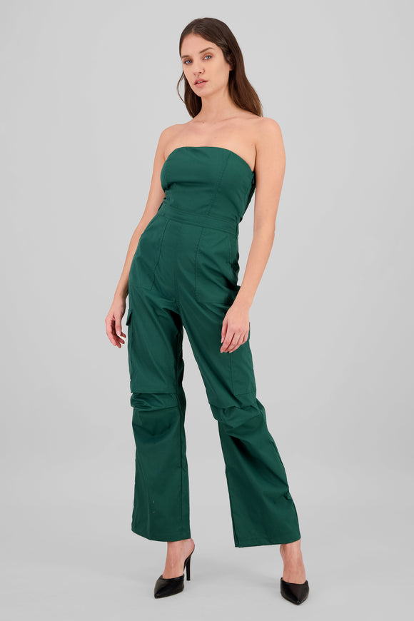 JUMPSUIT STRAPLESS CARGO