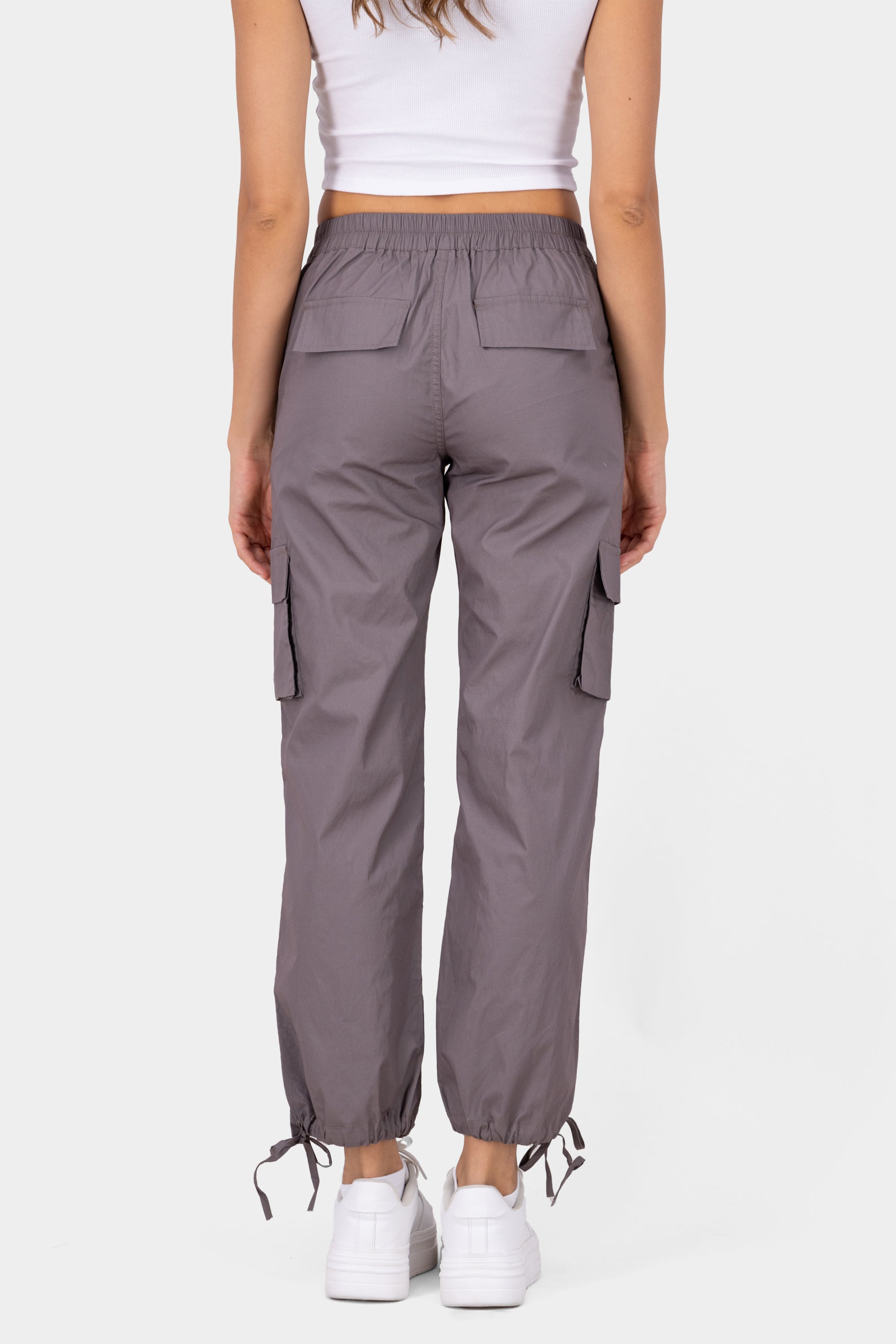 Pantalon parachute liso GRIS