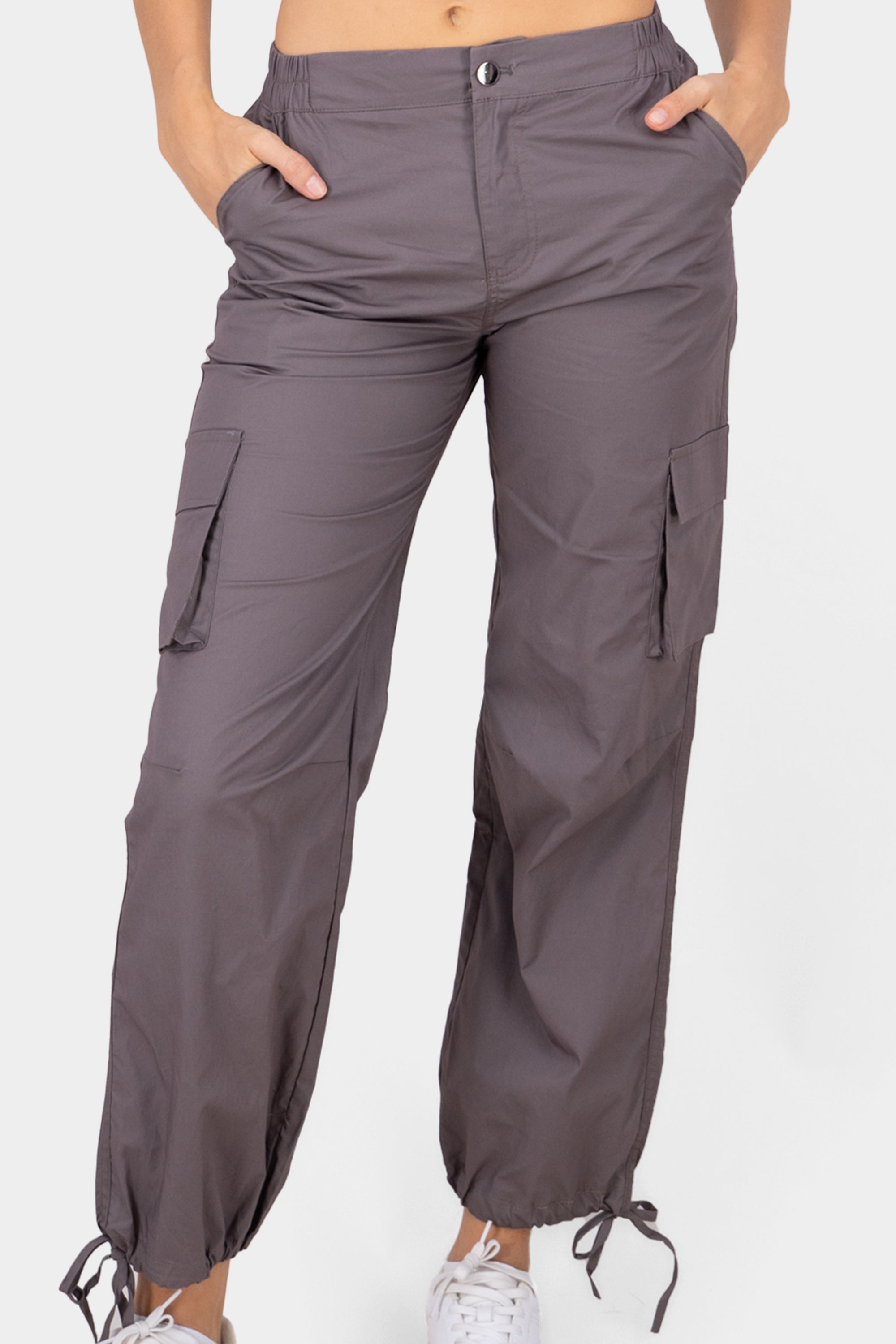 Pantalon parachute liso GRIS