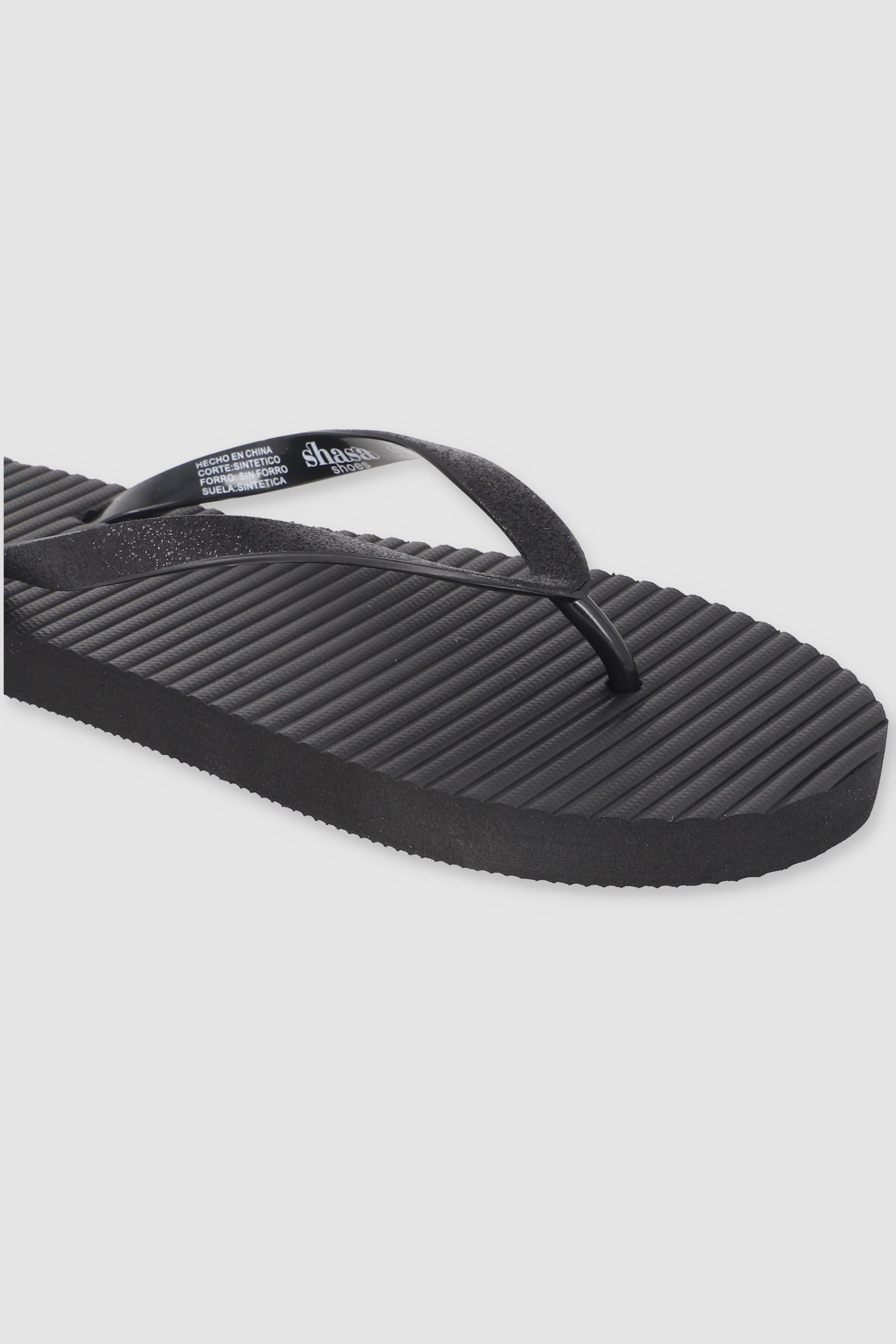 FLIP FLOP LINEAS GLITTER NEGRO