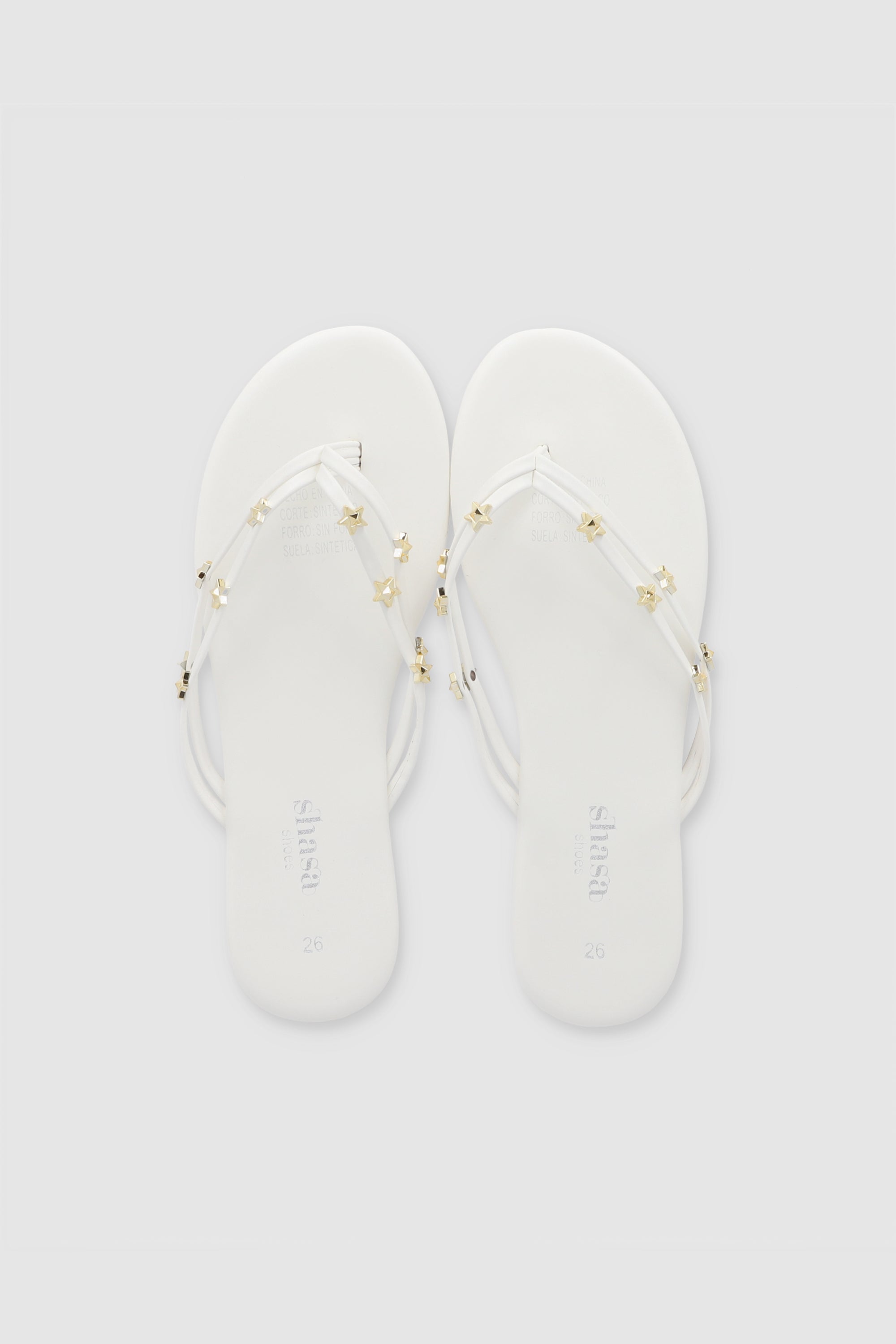 FLIP FLOP ESTRELLAS PU BLANCO