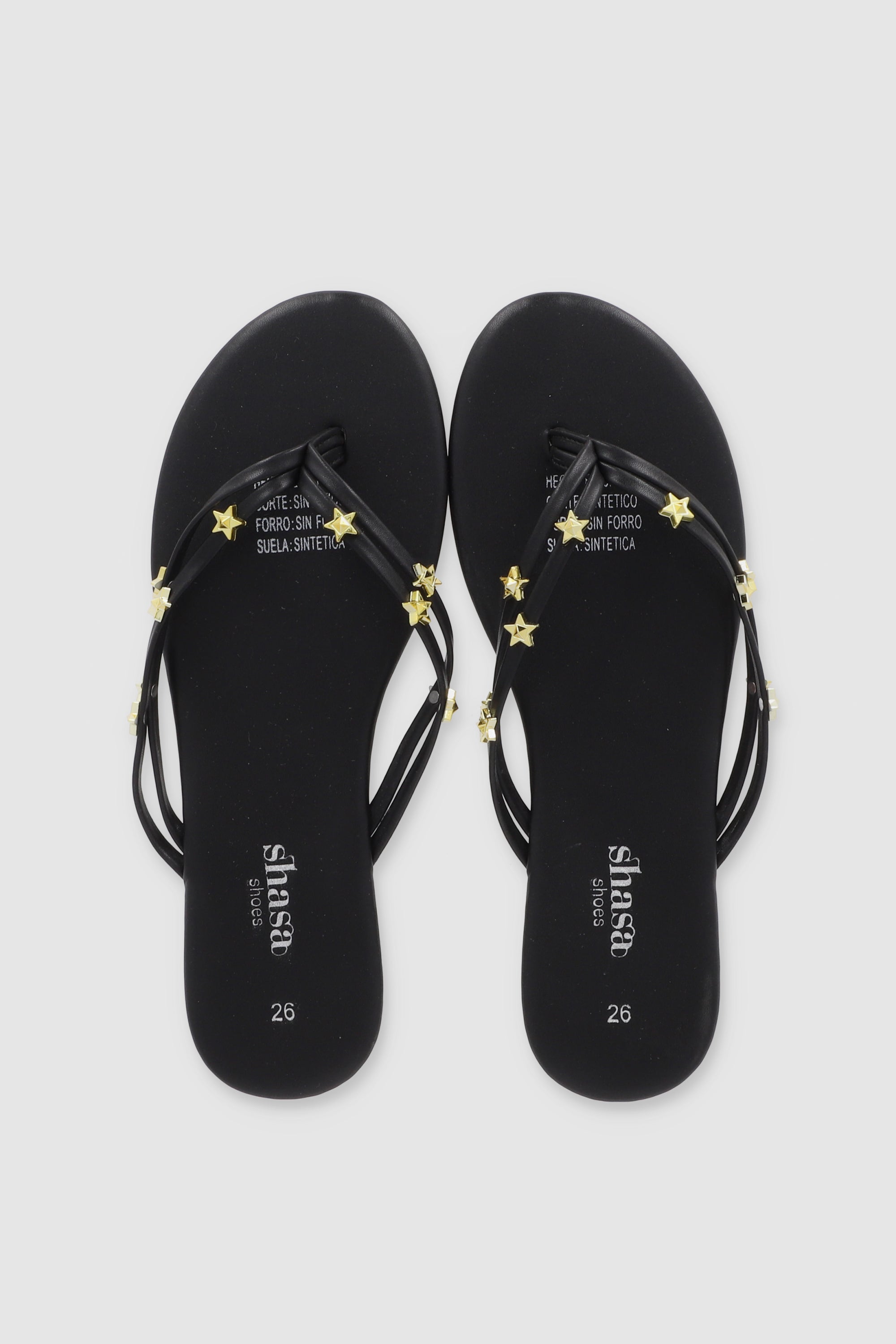 FLIP FLOP ESTRELLAS PU NEGRO