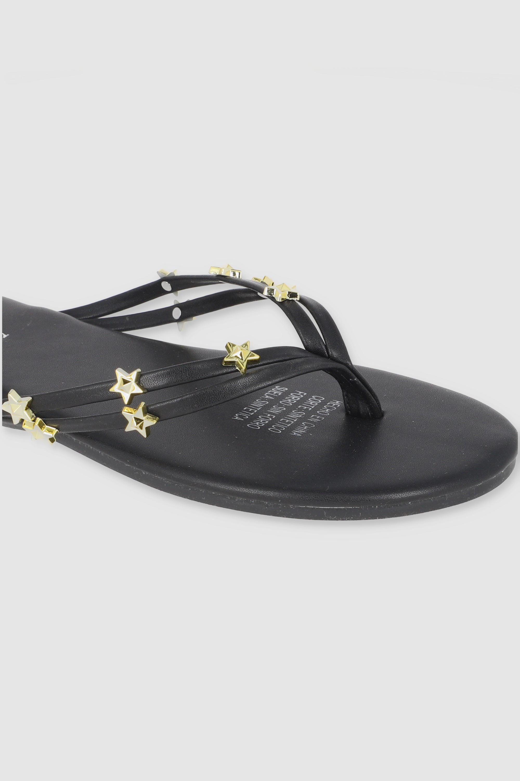 FLIP FLOP ESTRELLAS PU NEGRO