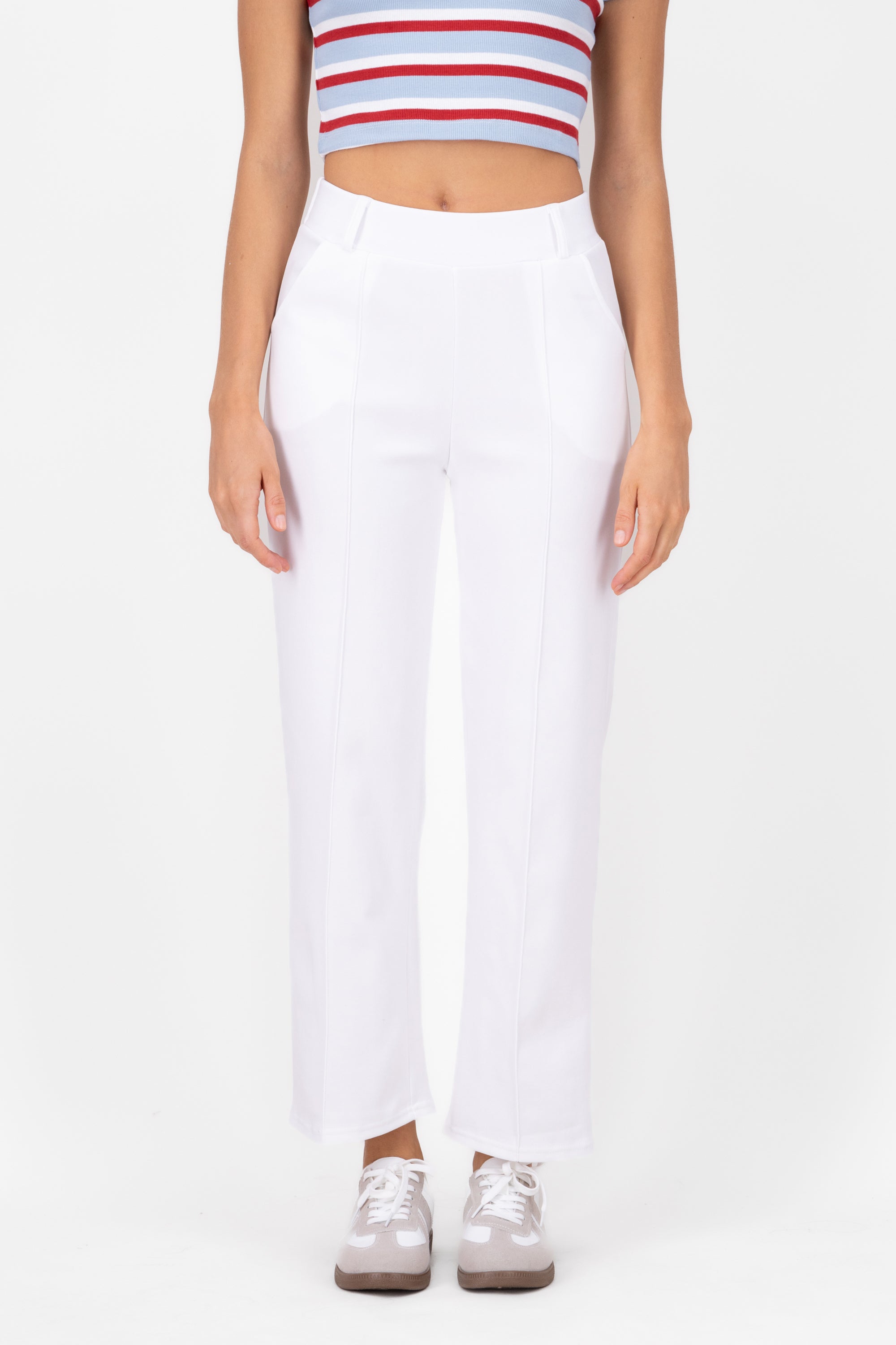 Pantalon Cintura Alta Liso BLANCO