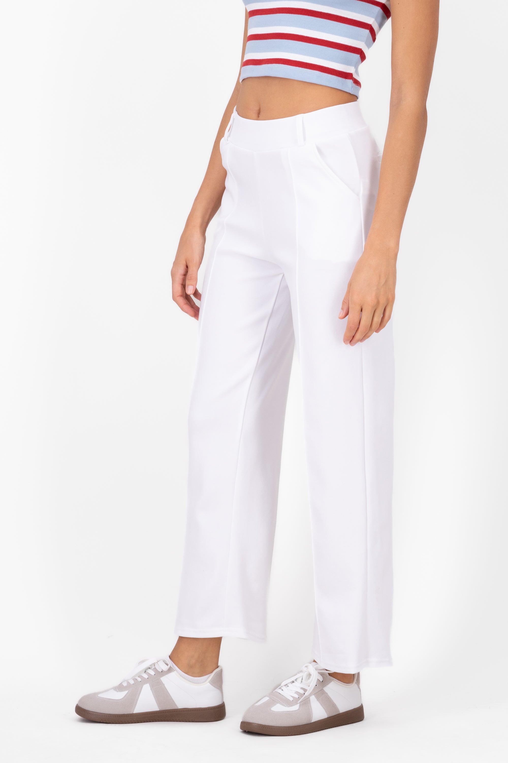 Pantalon Cintura Alta Liso BLANCO