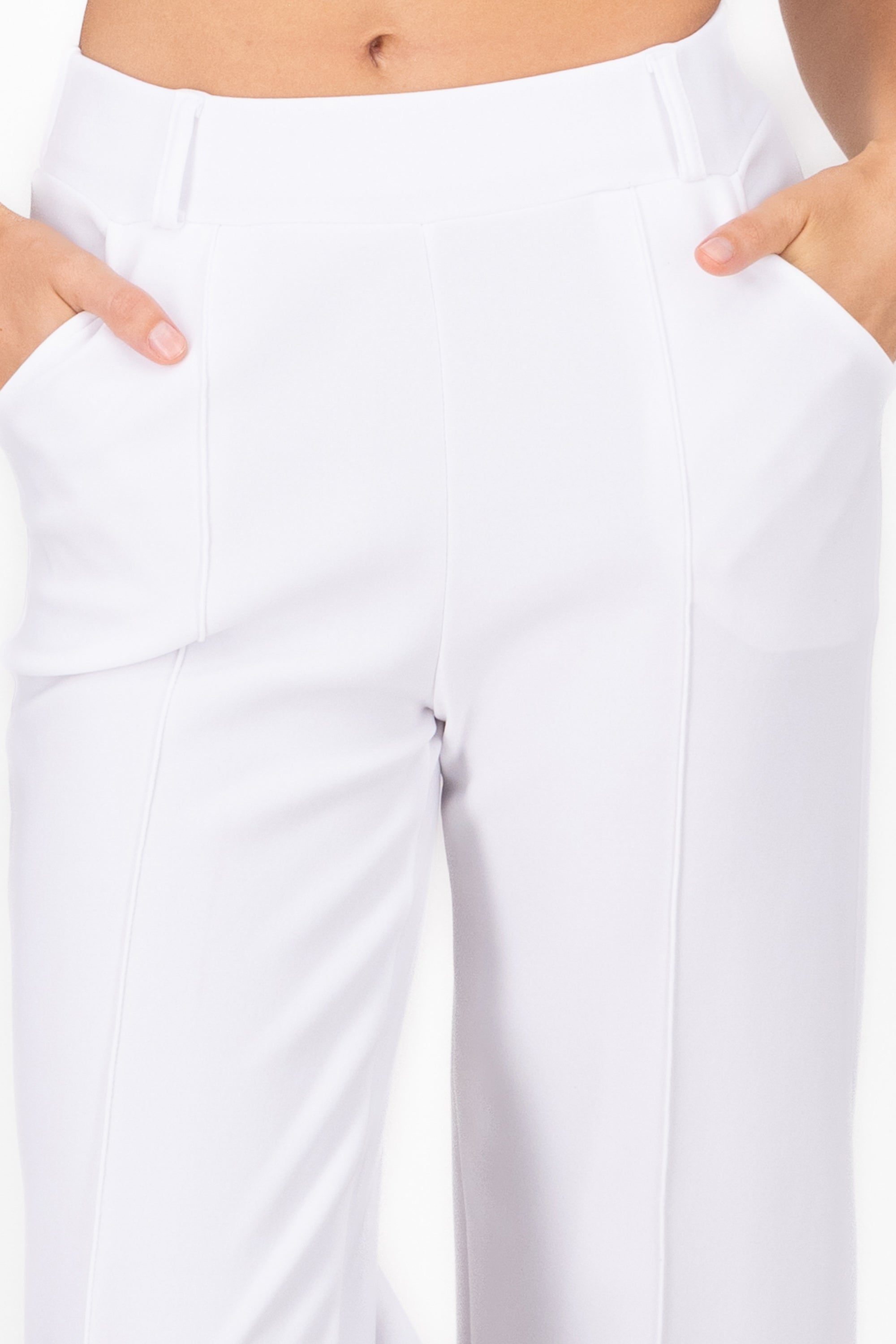 Pantalon Cintura Alta Liso BLANCO