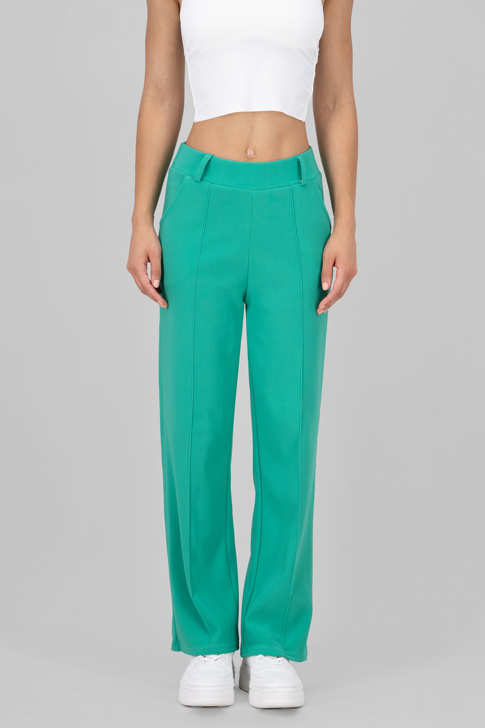 Pantalon Cintura Alta Liso VERDE