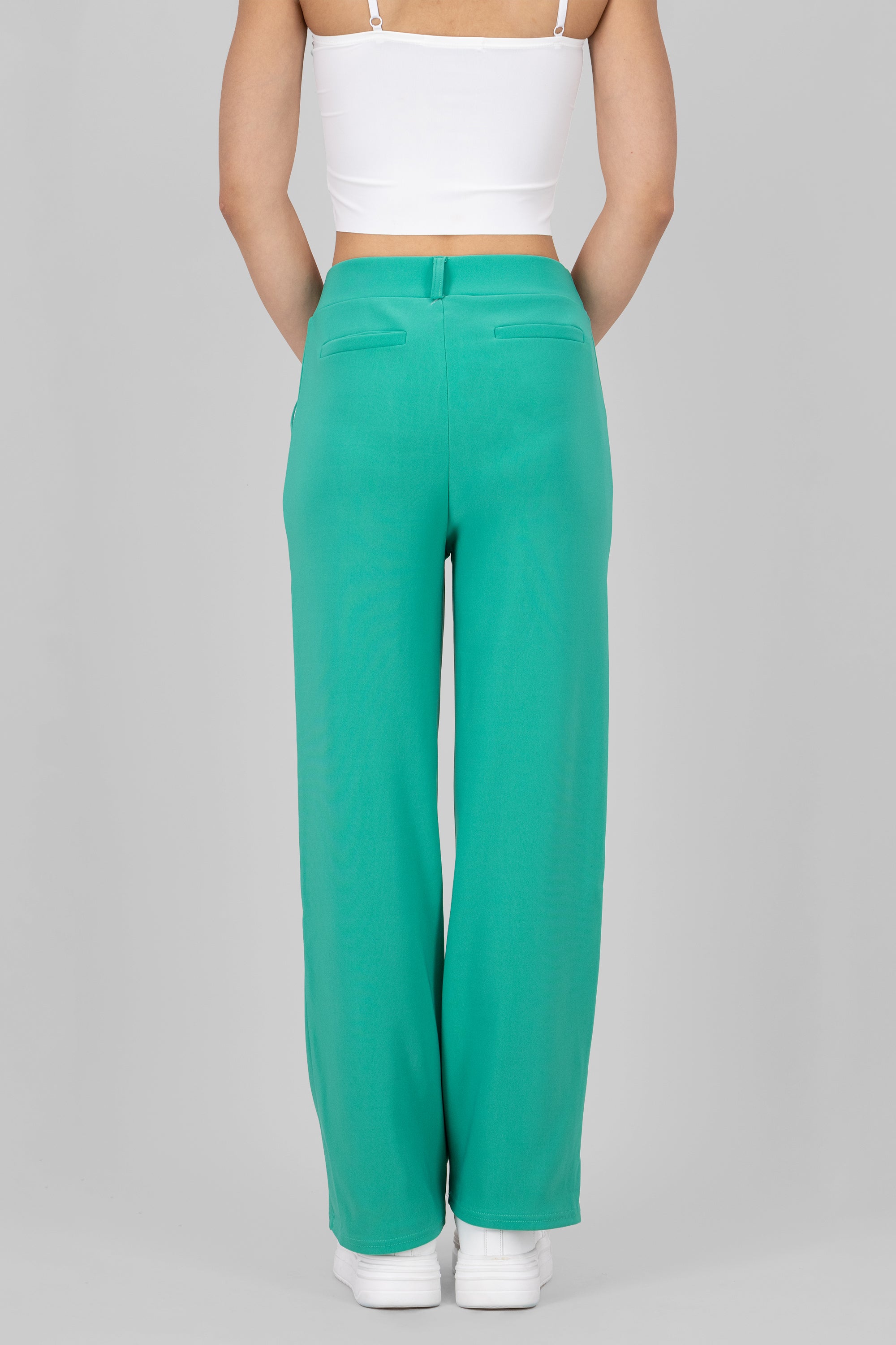 Pantalon Cintura Alta Liso VERDE