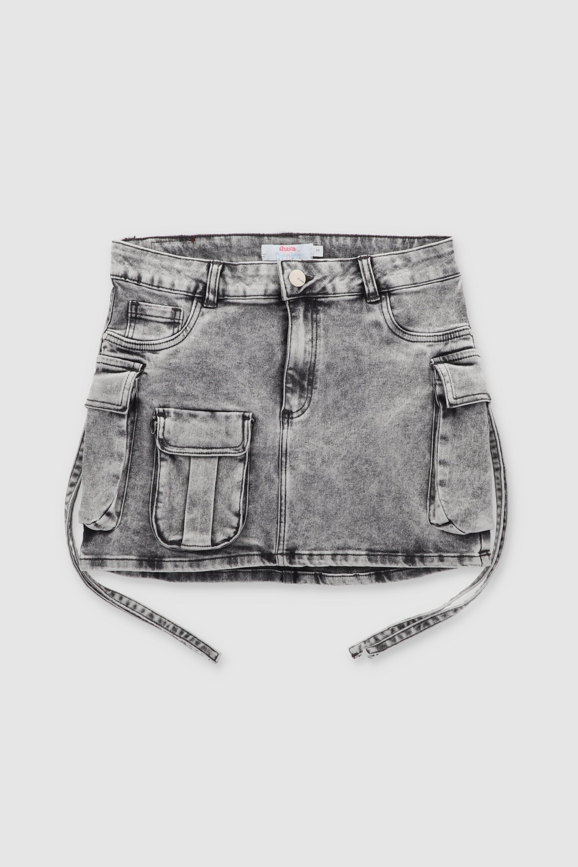 Falda cargo 3 bolsas con tiras