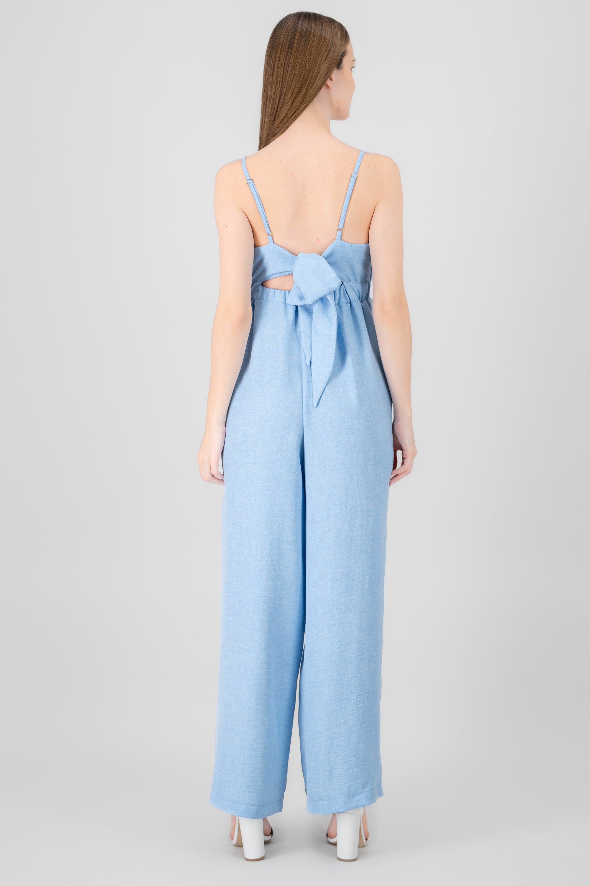 Jumpsuit escote v cruzado tirantes AZUL