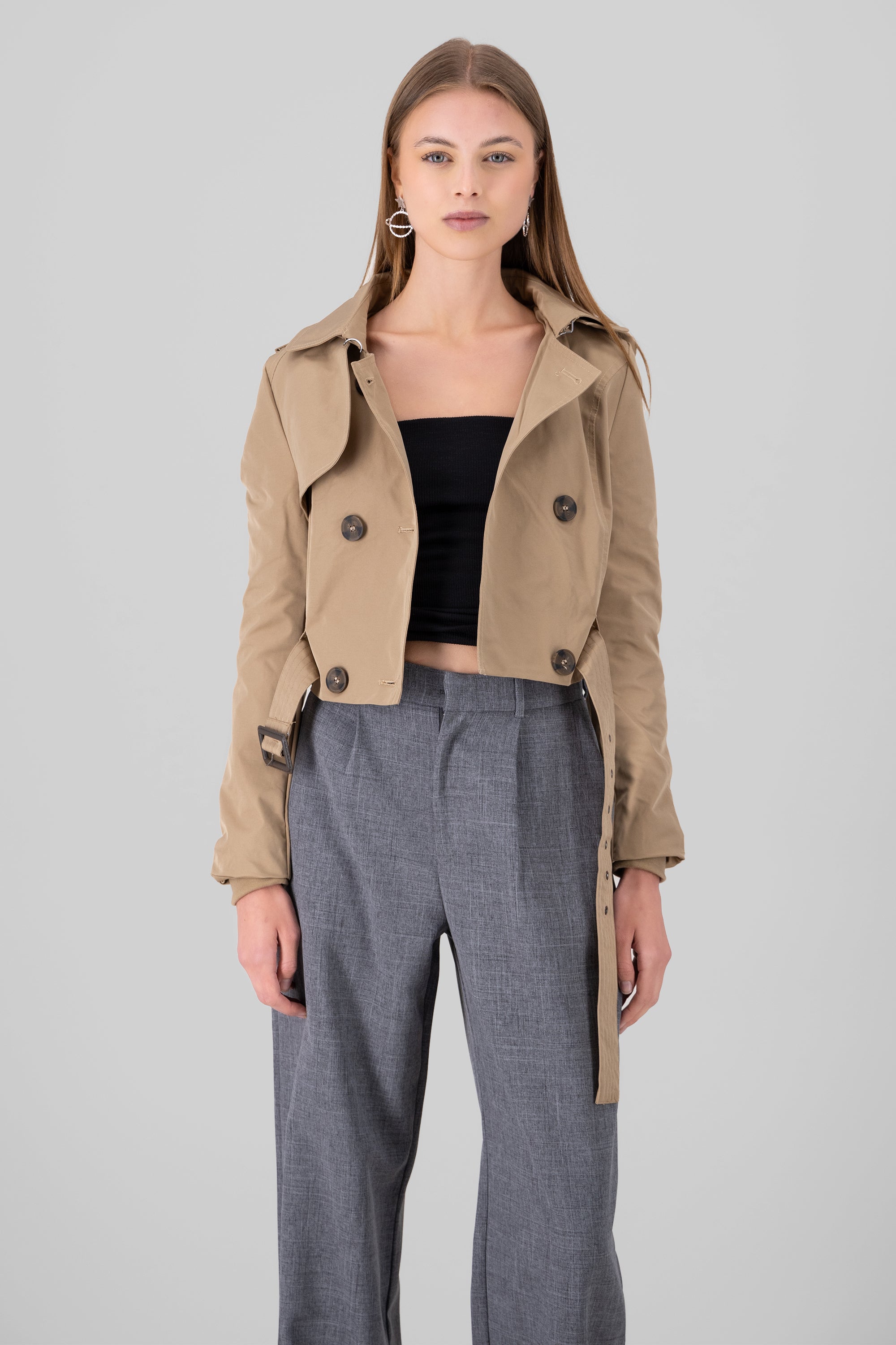 Gabardina crop BEIGE