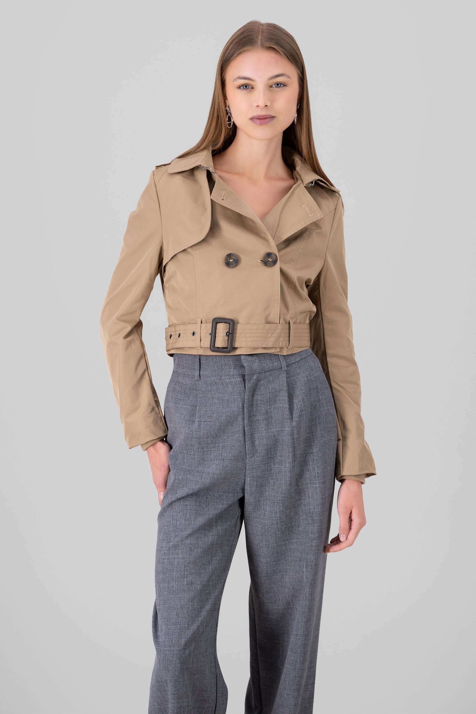 Gabardina crop BEIGE