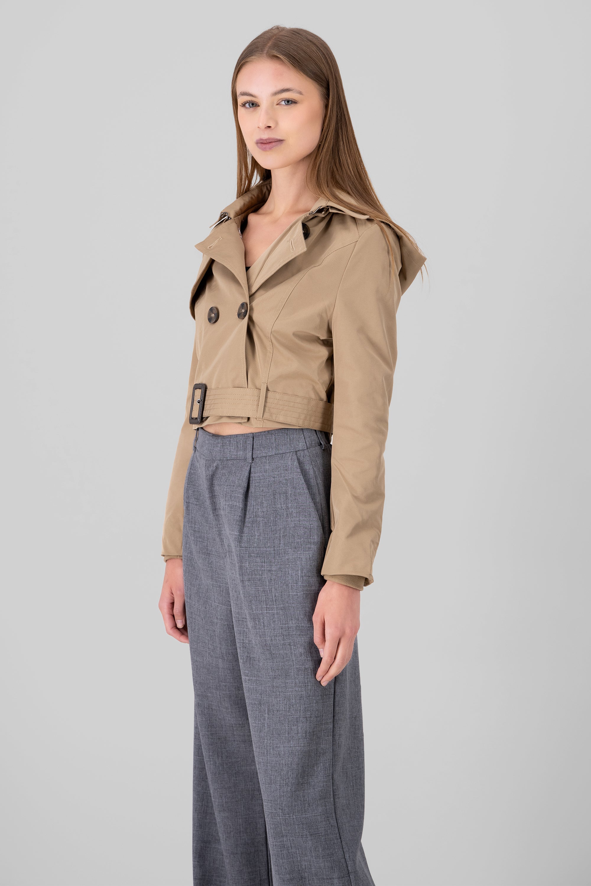 Gabardina crop BEIGE