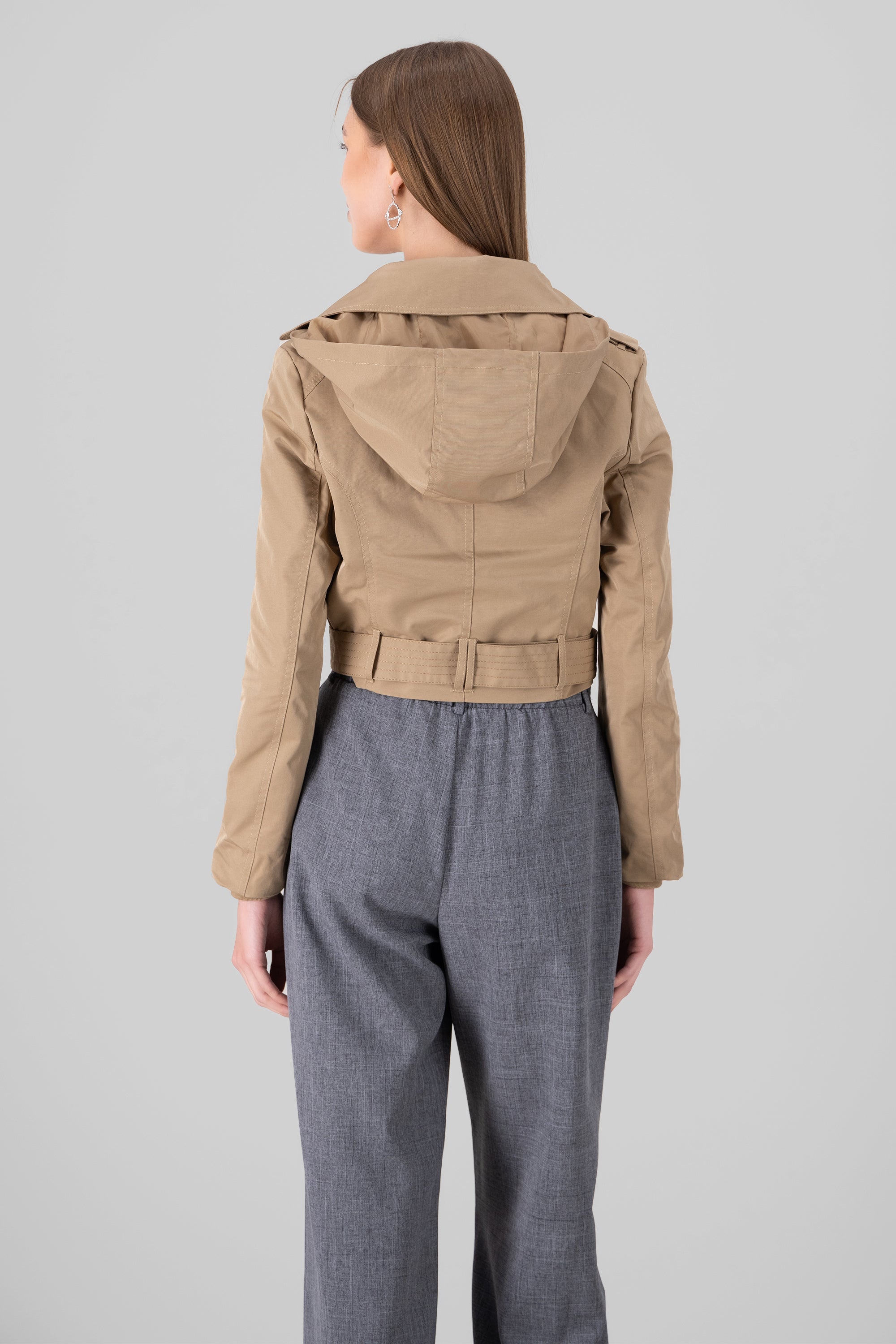 Gabardina crop BEIGE