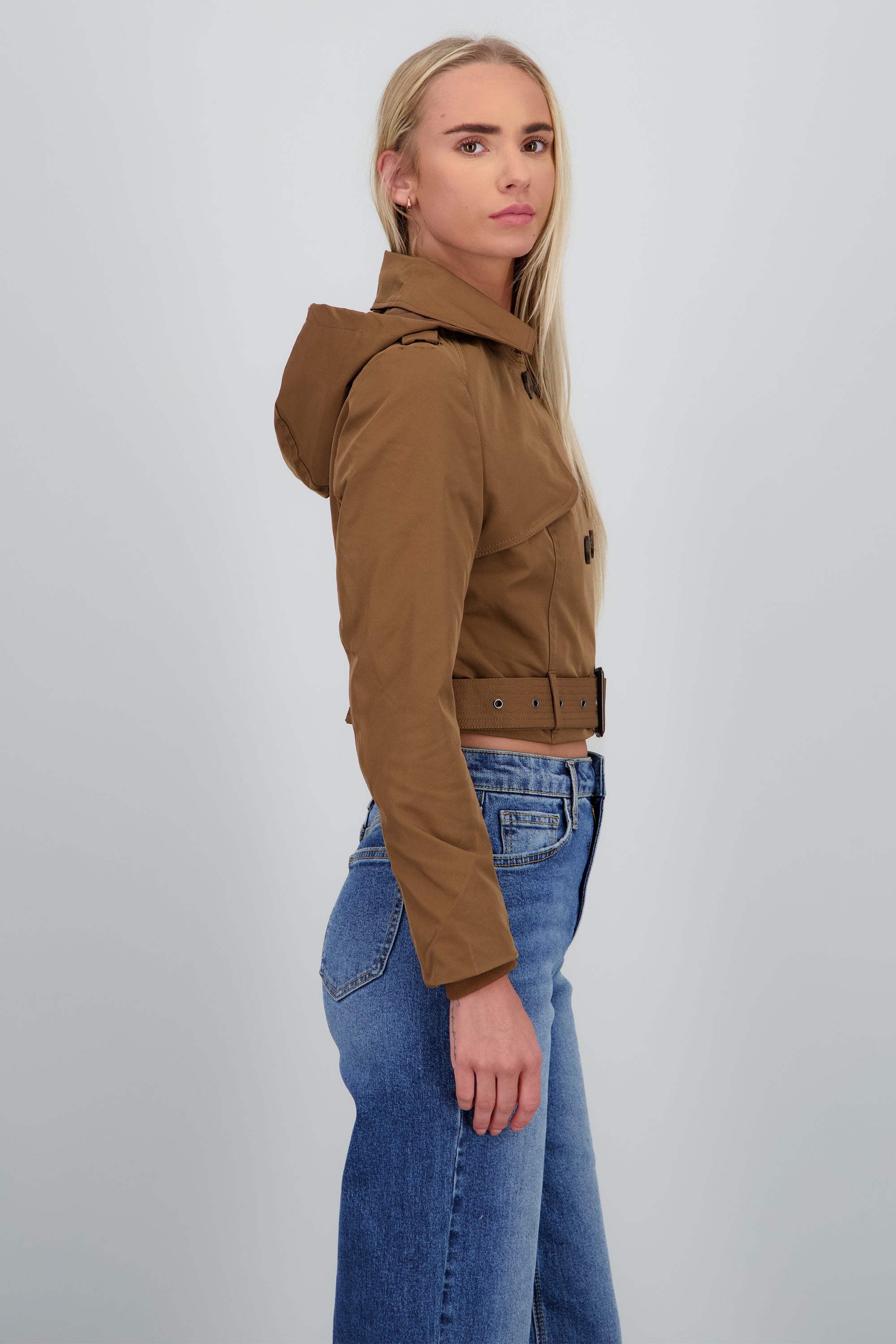 Gabardina crop CHOCOLATE