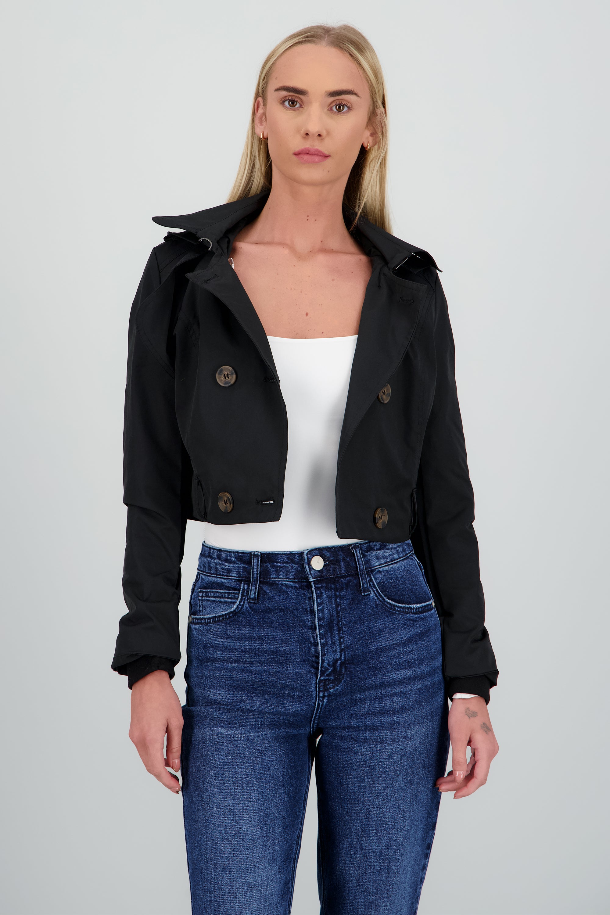 Gabardina crop NEGRO