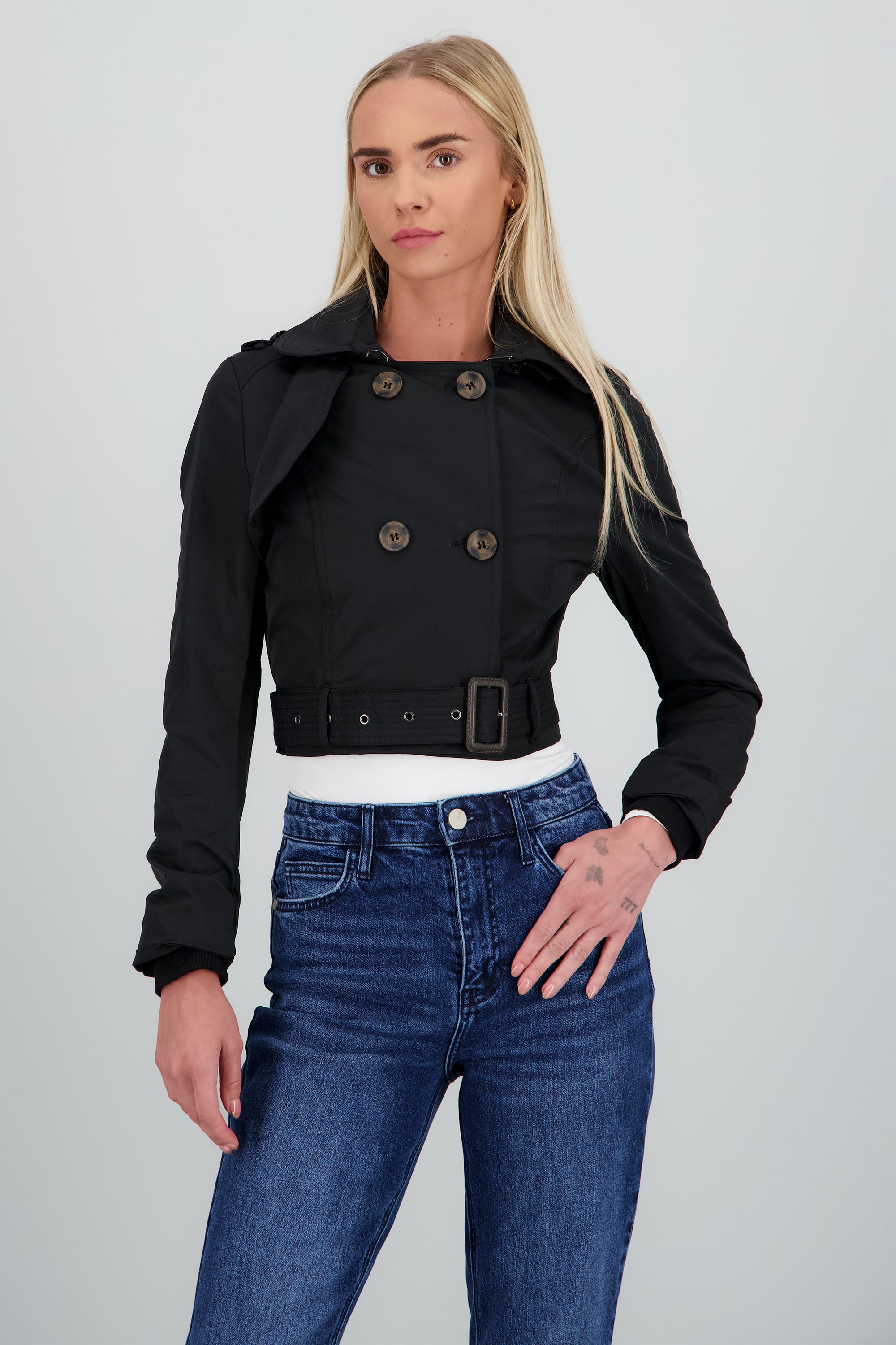 Gabardina crop NEGRO
