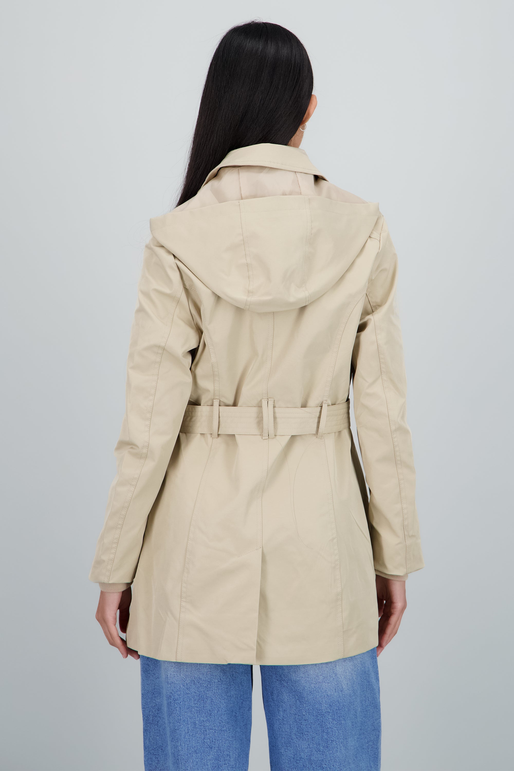 Gabardina botonoes monocromaticos BEIGE