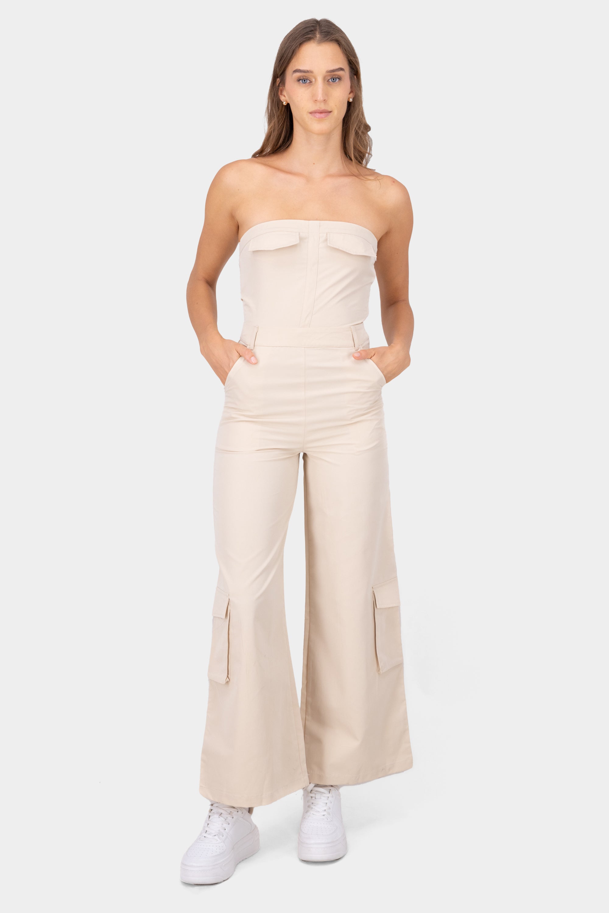 Jumpsuit liso cargo KHAKI