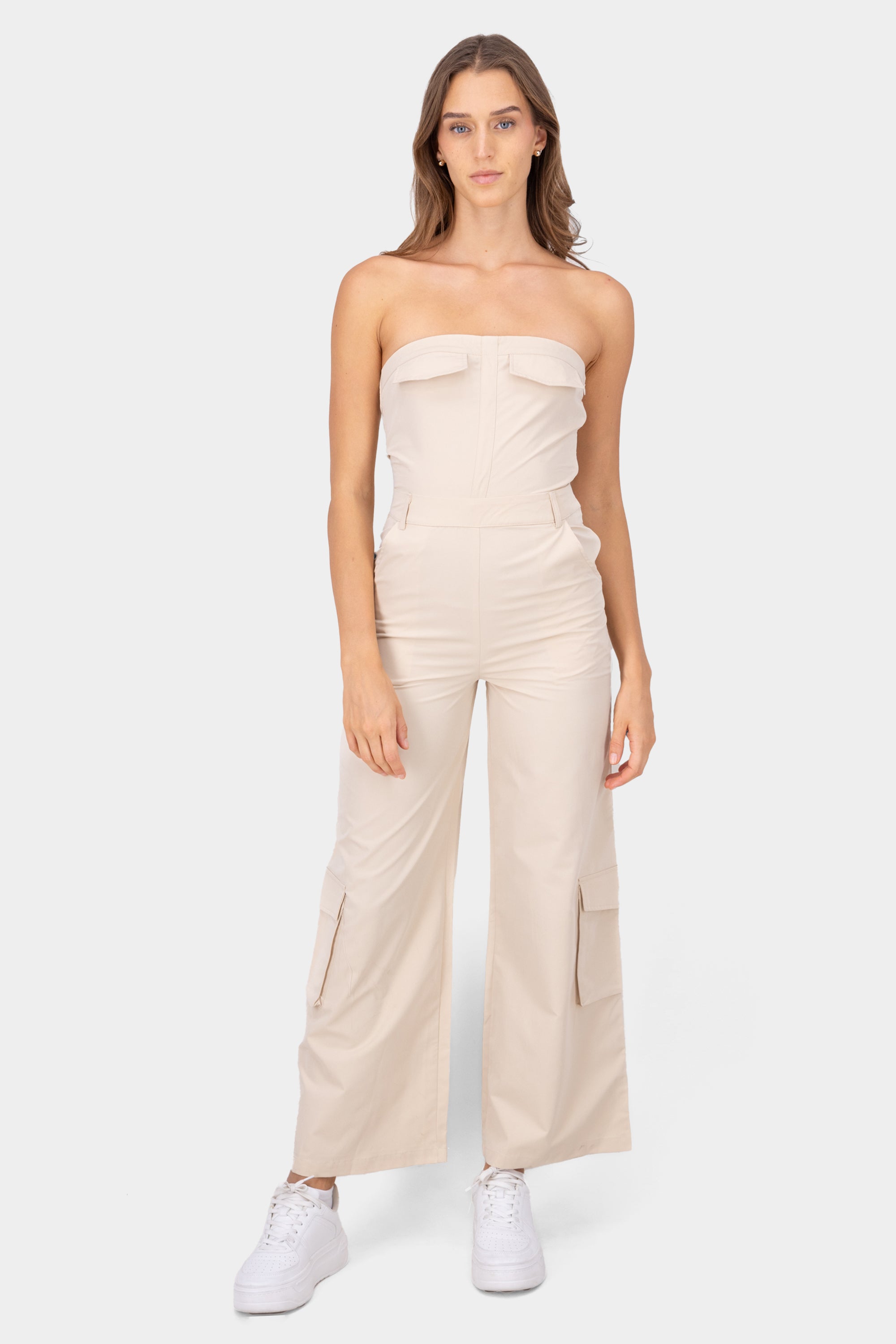 Jumpsuit liso cargo KHAKI